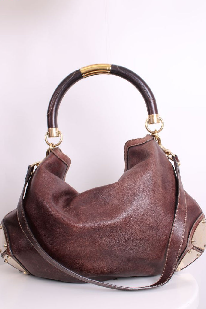 Gucci Indy Hobo Tassel Bag Brown