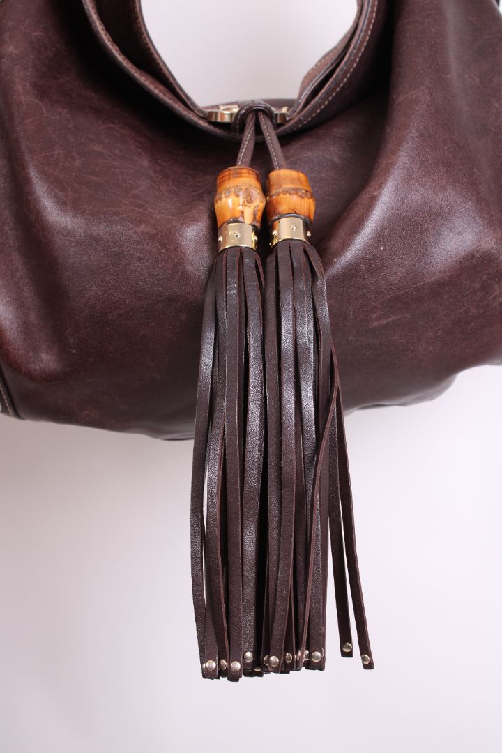 Gucci Indy Hobo Tassel Bag Brown