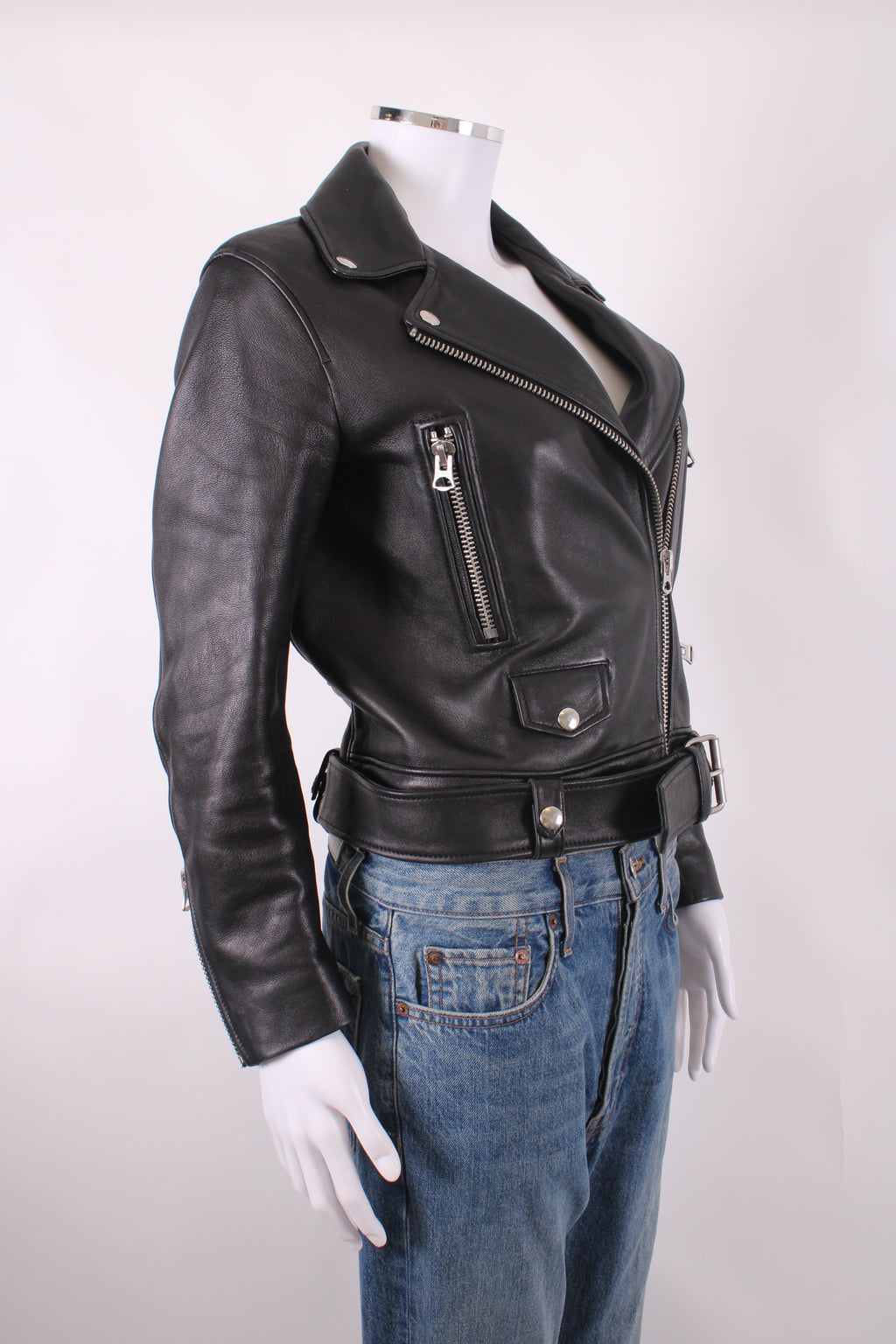 Acne Studios Leather Biker Jacket Black 8