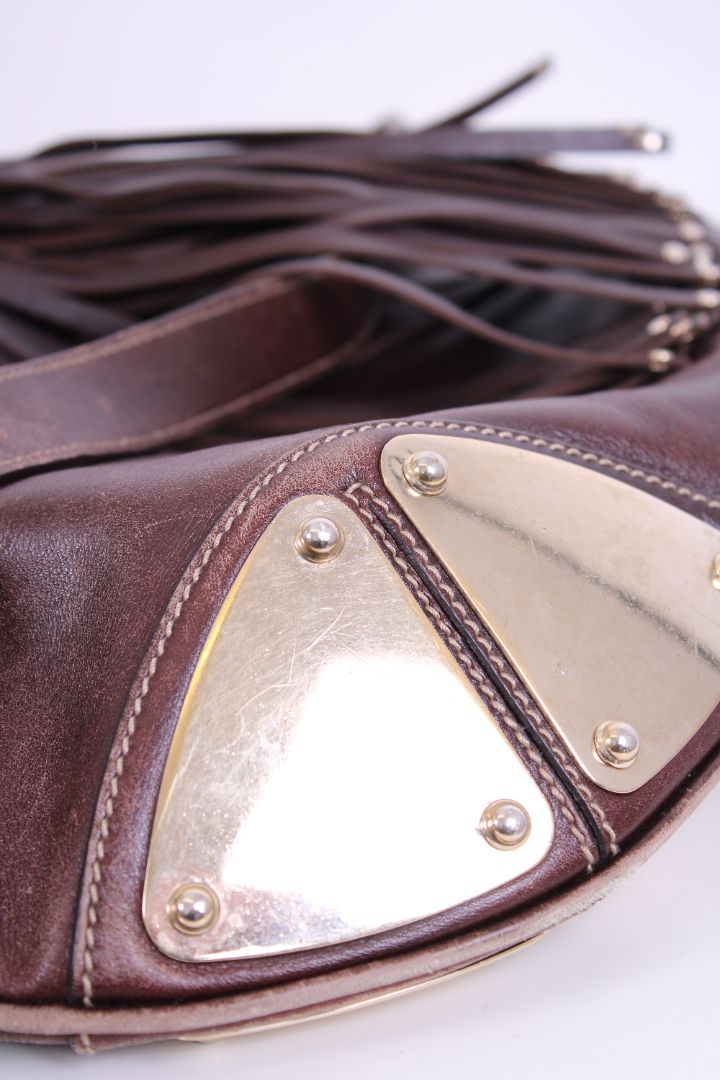 Gucci Indy Hobo Tassel Bag Brown