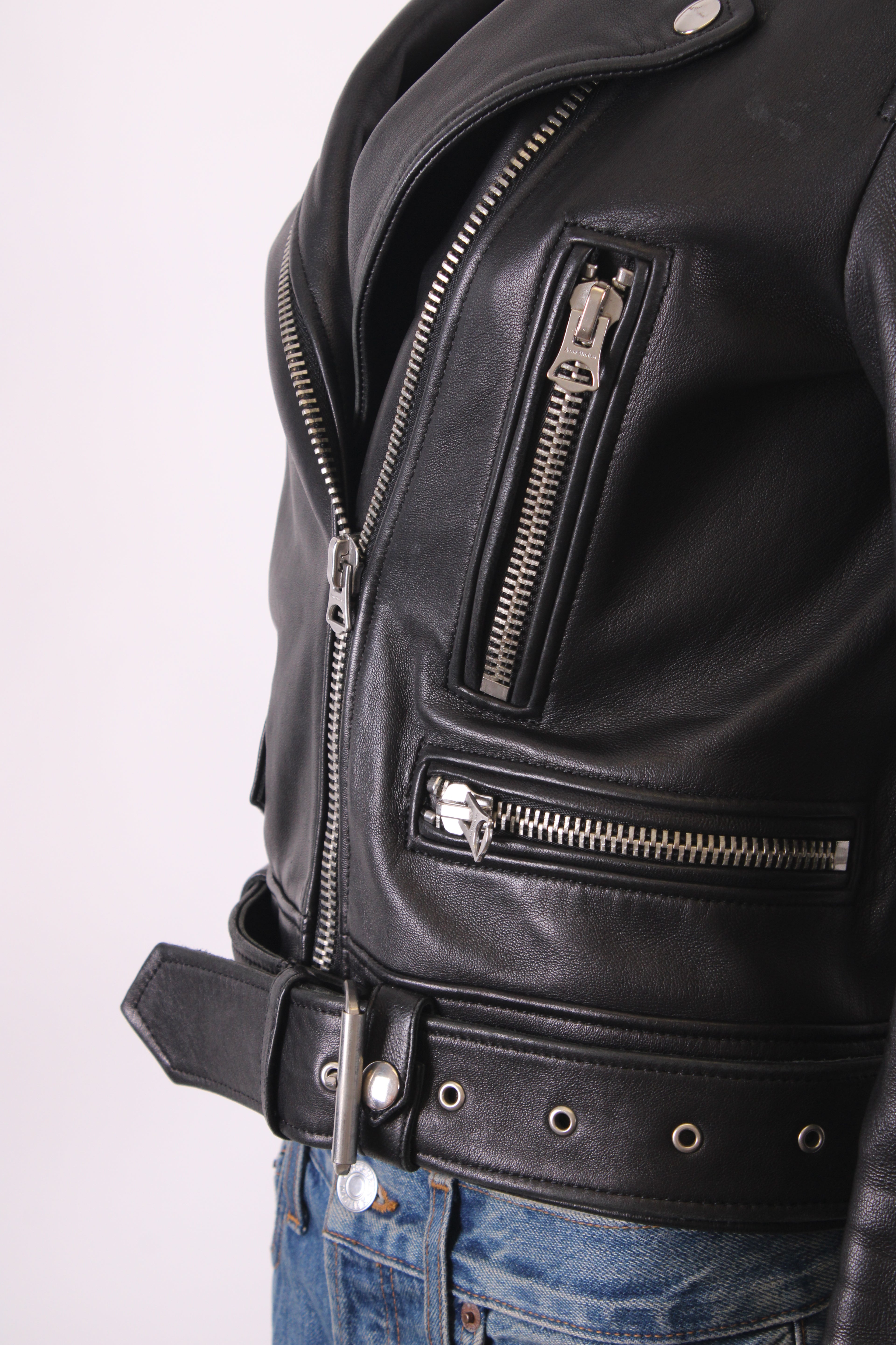 Acne Studios Leather Biker Jacket Black 8