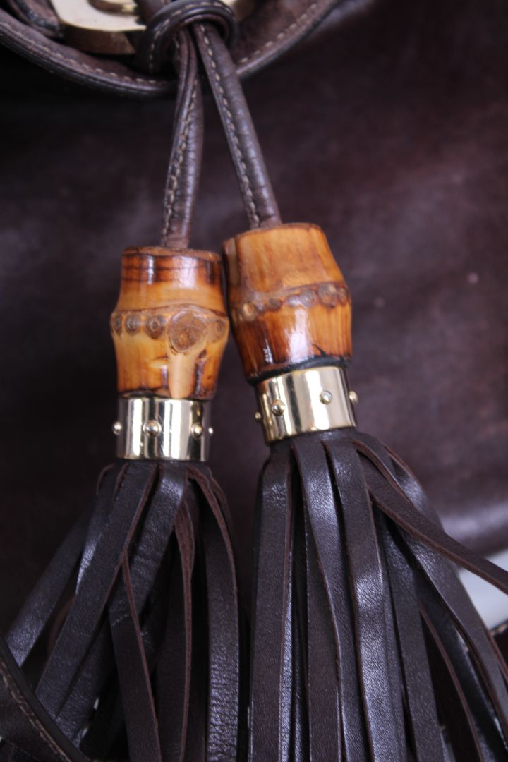 Gucci Indy Hobo Tassel Bag Brown