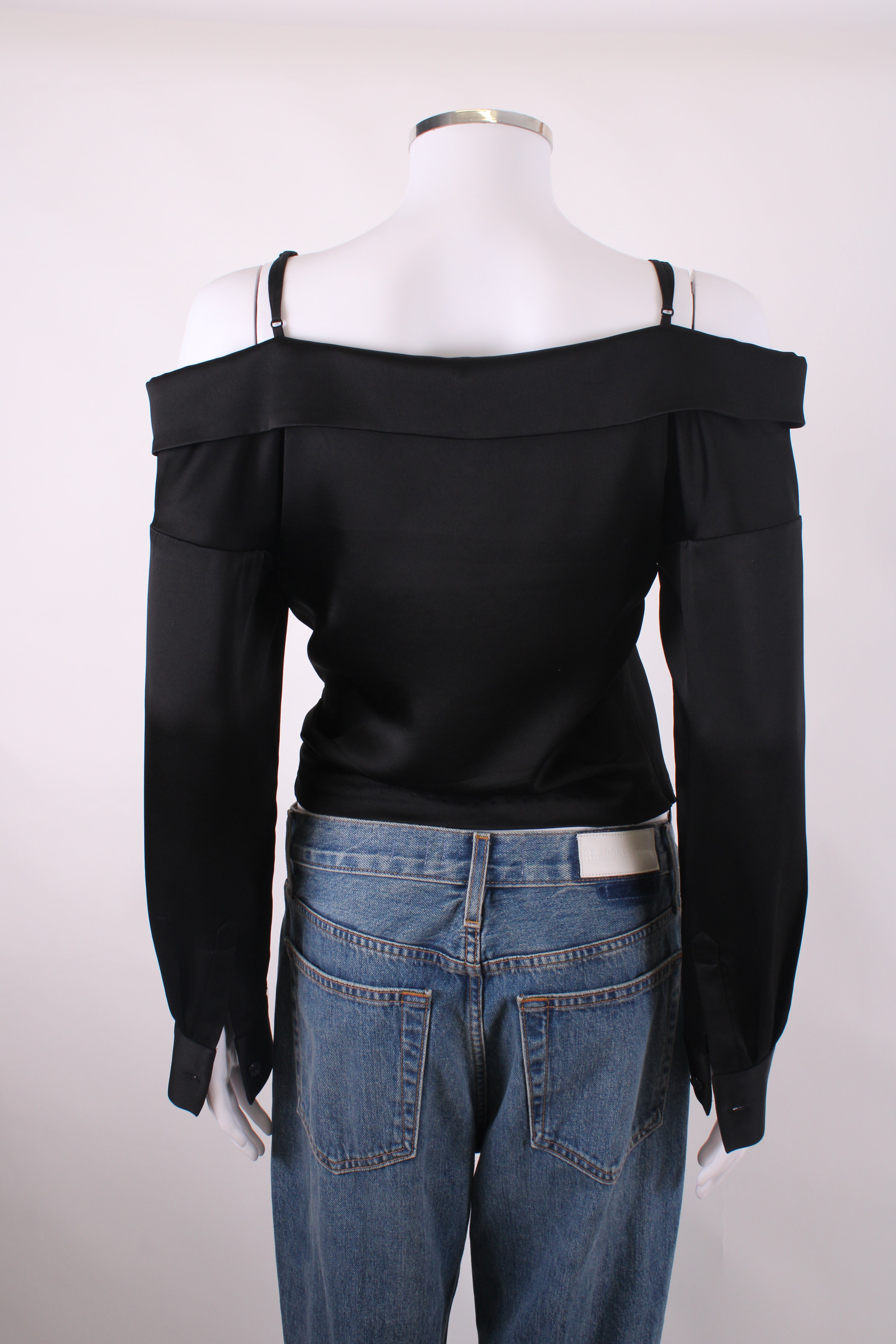 Jonathan Simkhai L/S Off The Shoulder Shirt Black S