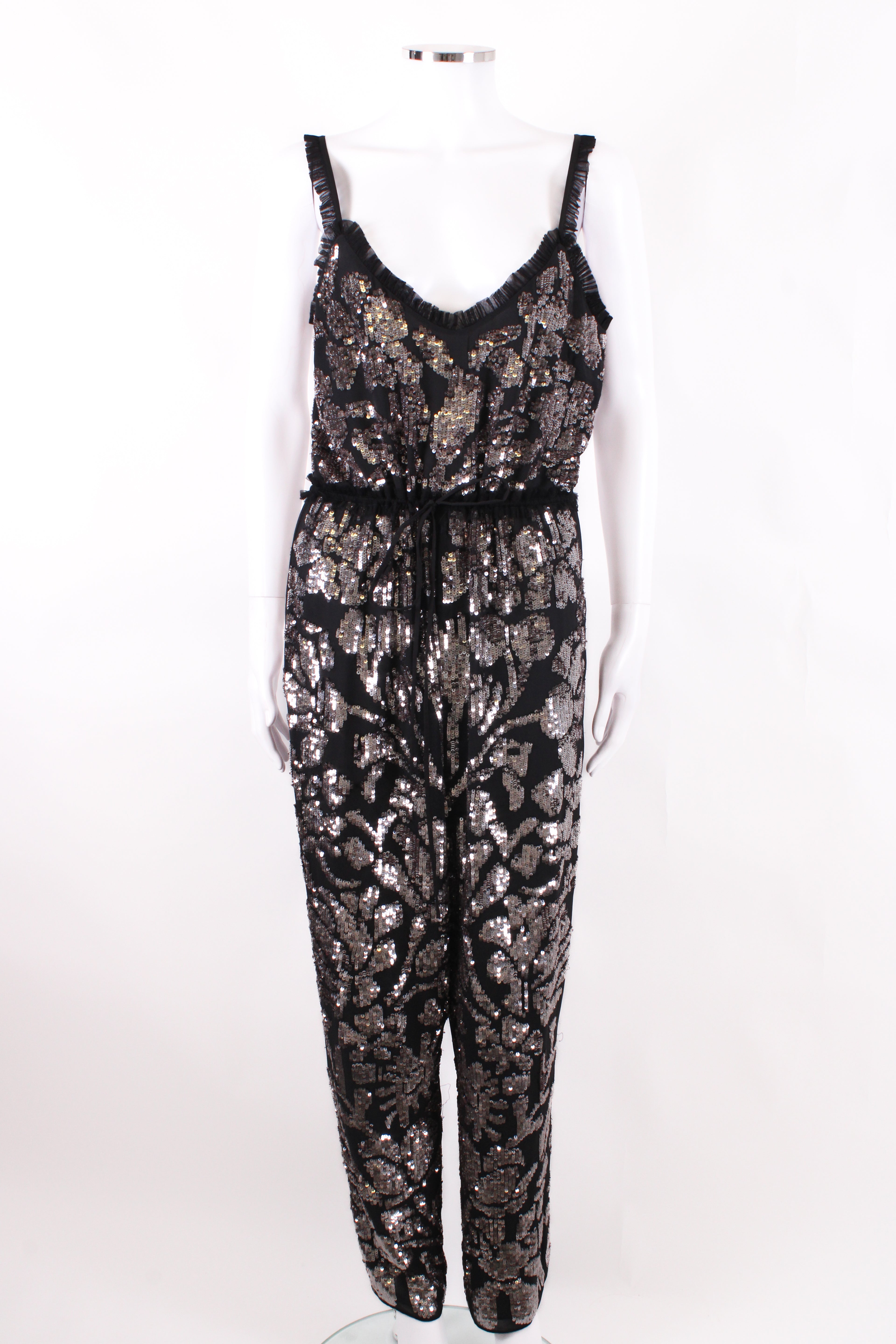Needle & Thread S/S Sequin Jumpsuit Grey/ Brown 12