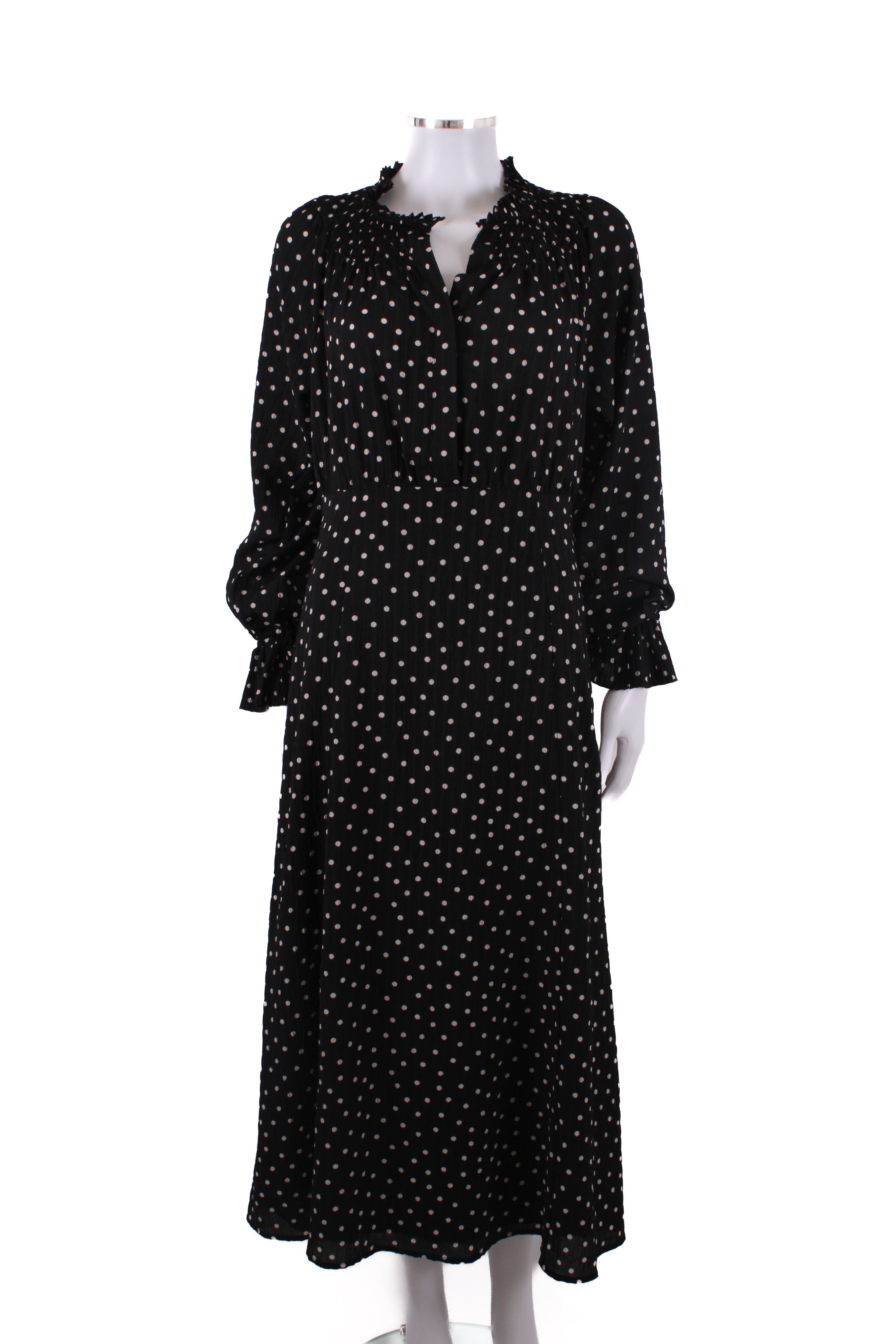 Levete Room L/S Polka Dot Dress Black/ White M