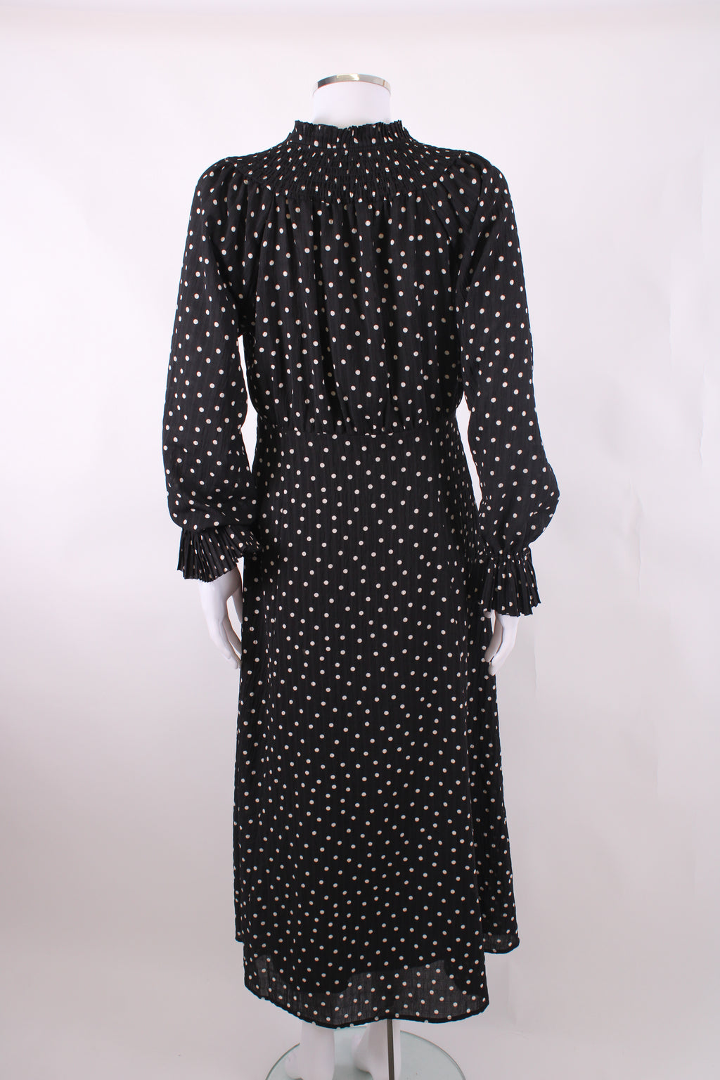 Levete Room L/S Polka Dot Dress Black/ White M