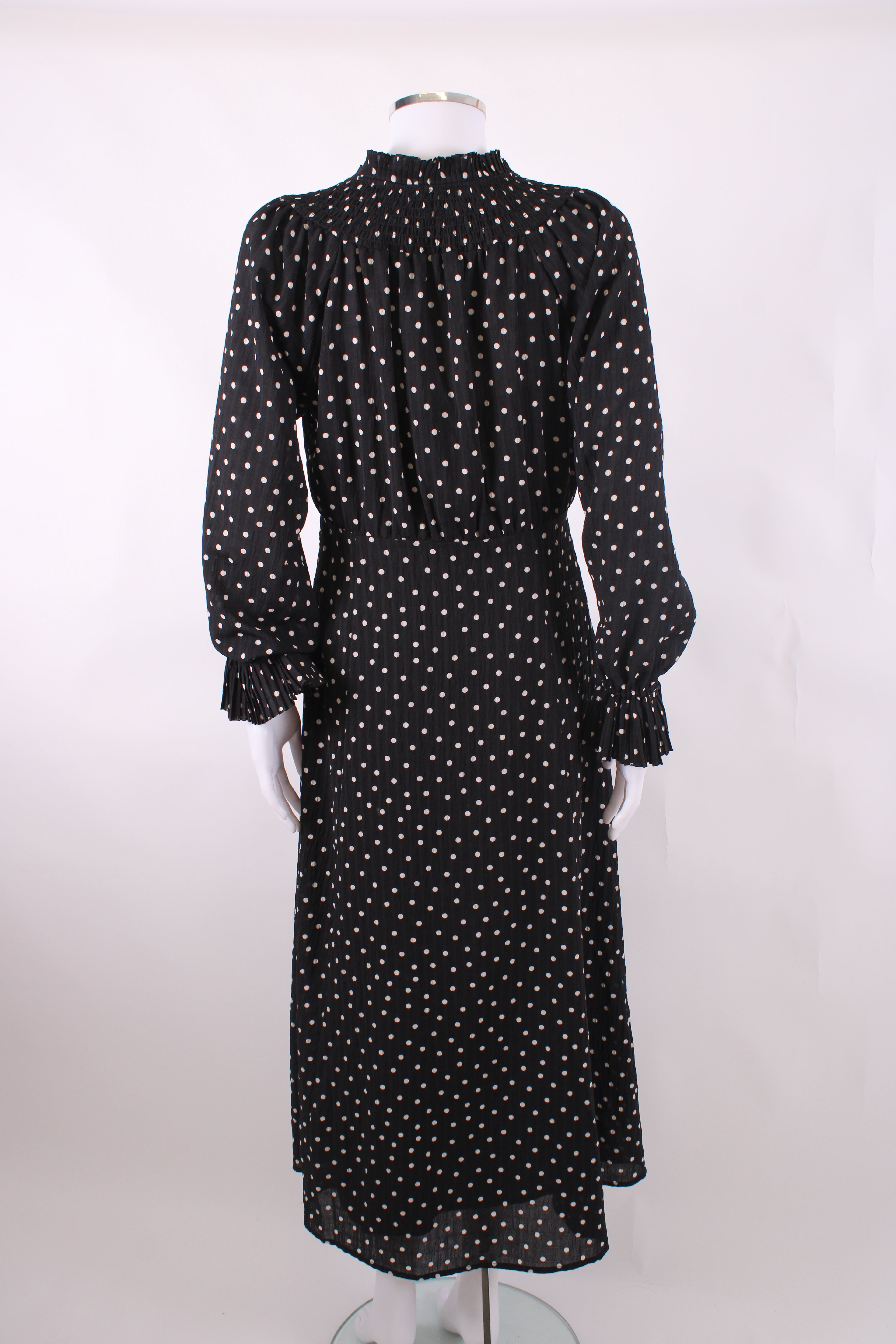 Levete Room L/S Polka Dot Dress Black/ White M