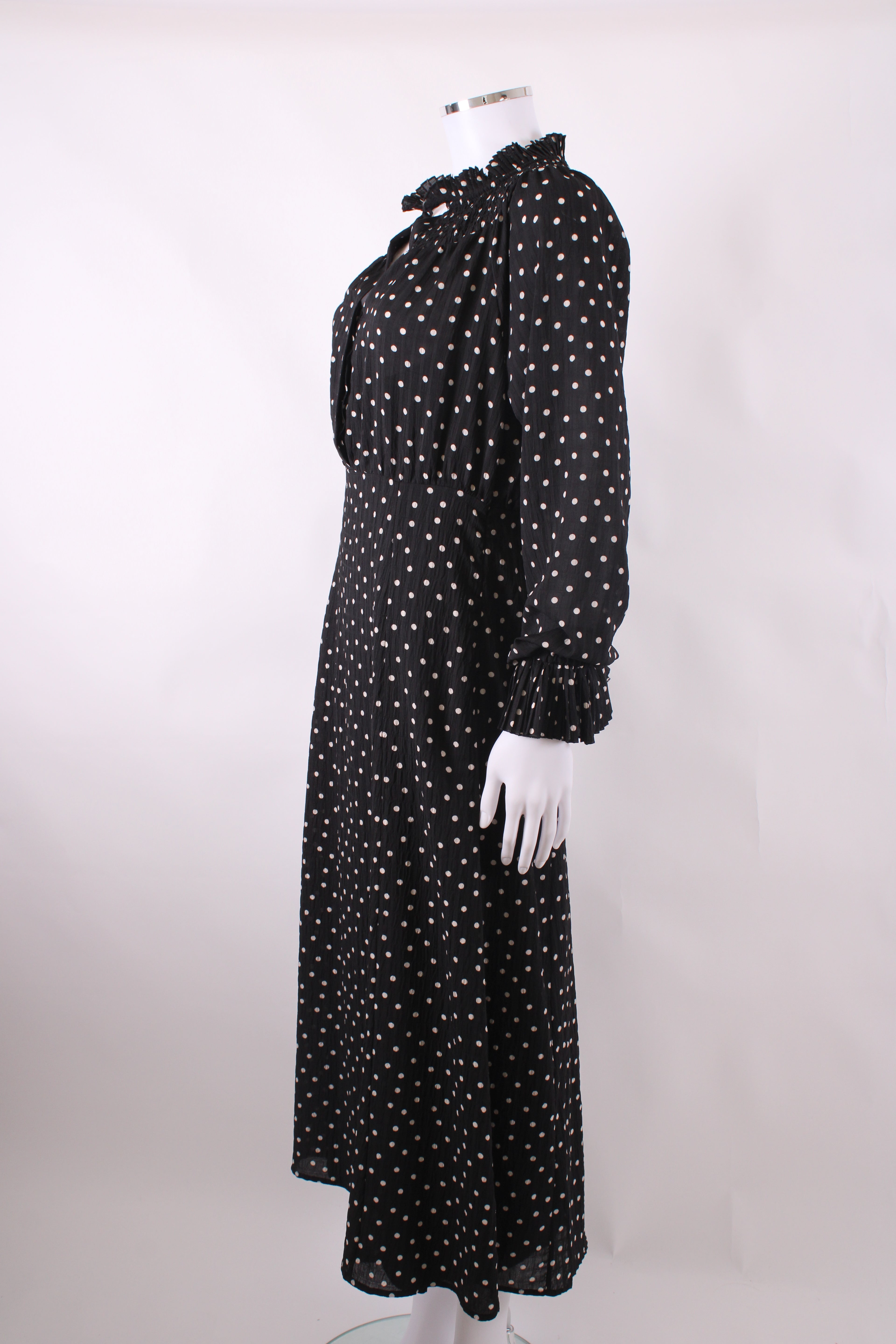 Levete Room L/S Polka Dot Dress Black/ White M