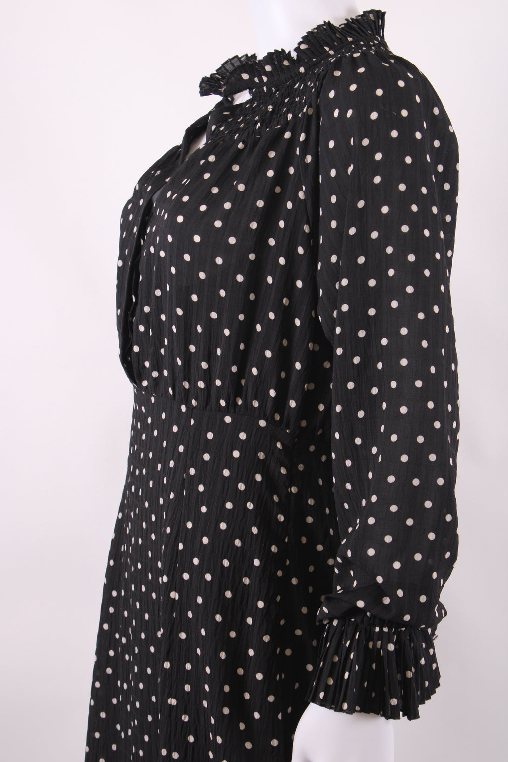 Levete Room L/S Polka Dot Dress Black/ White M
