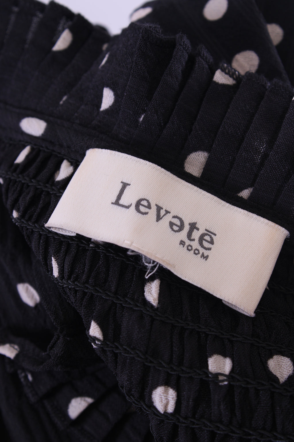 Levete Room L/S Polka Dot Dress Black/ White M