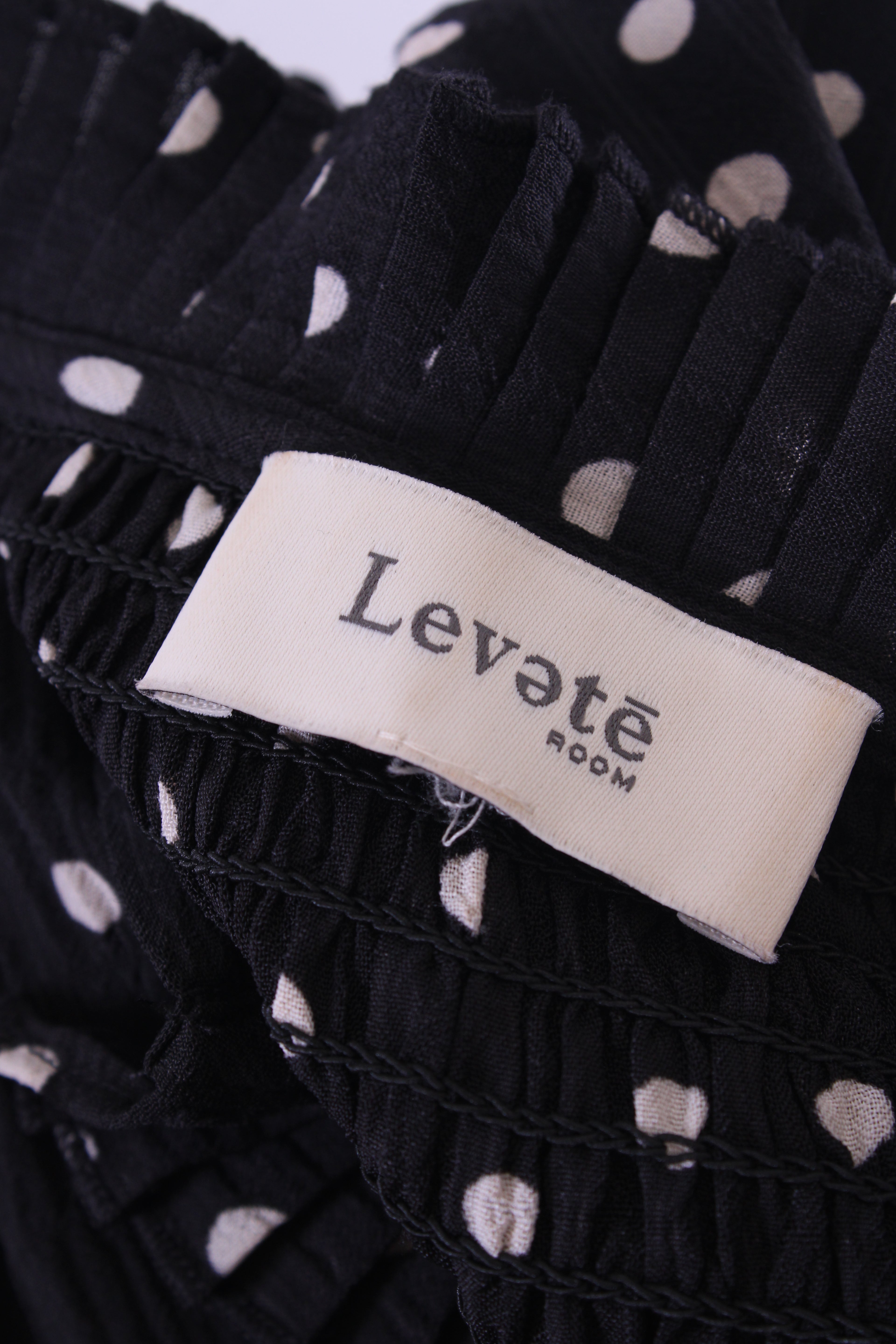 Levete Room L/S Polka Dot Dress Black/ White M