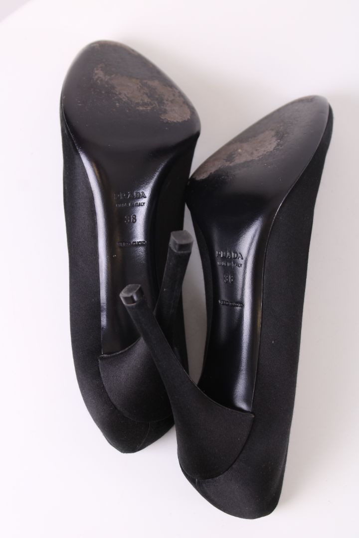 Prada Satin Heels Black 38