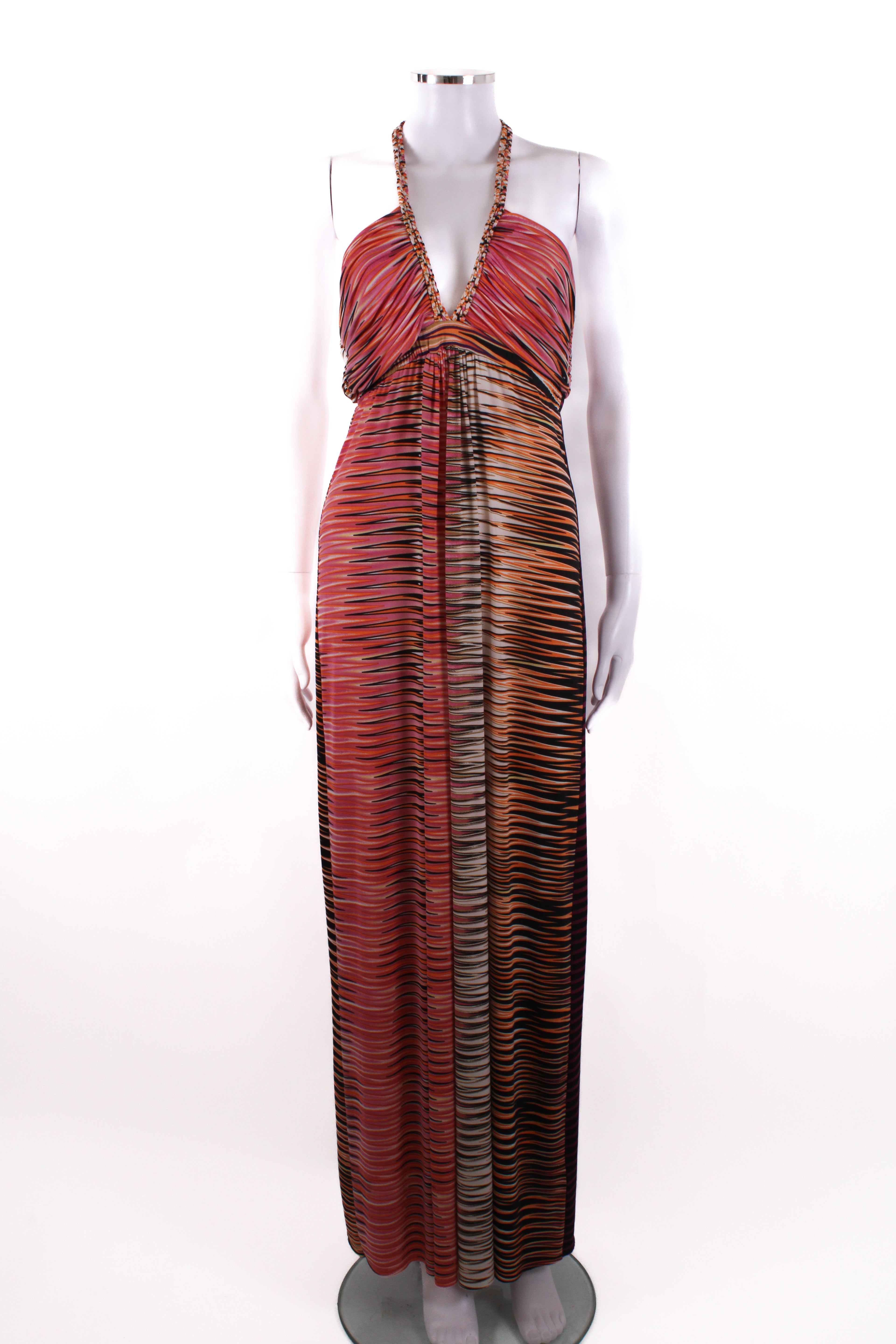 T Bags Los Angeles S/S Print Maxi Dress Orange/ Purple