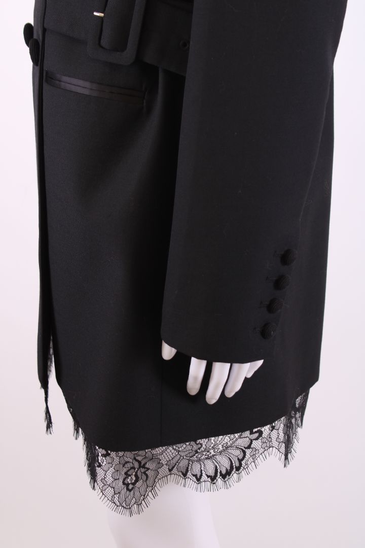 Self Portrait Lace Trim Blazer Dress Black 12