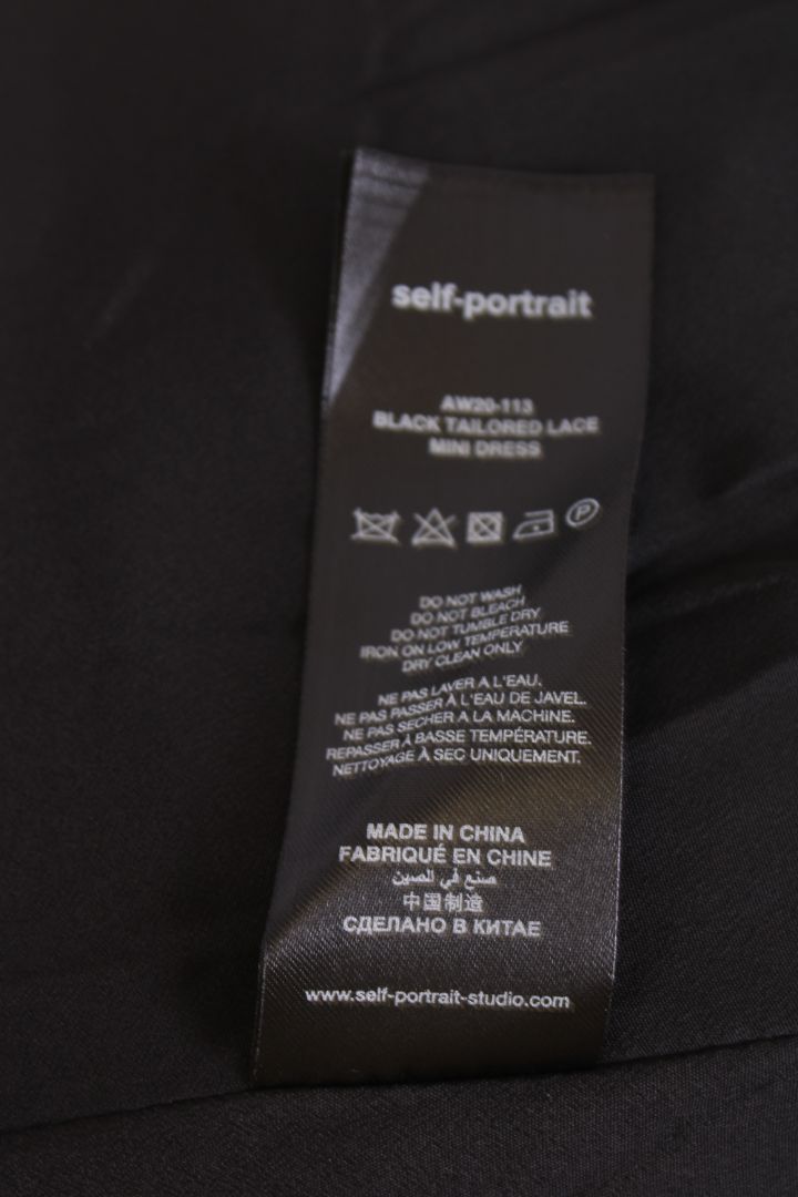 Self Portrait Lace Trim Blazer Dress Black 12