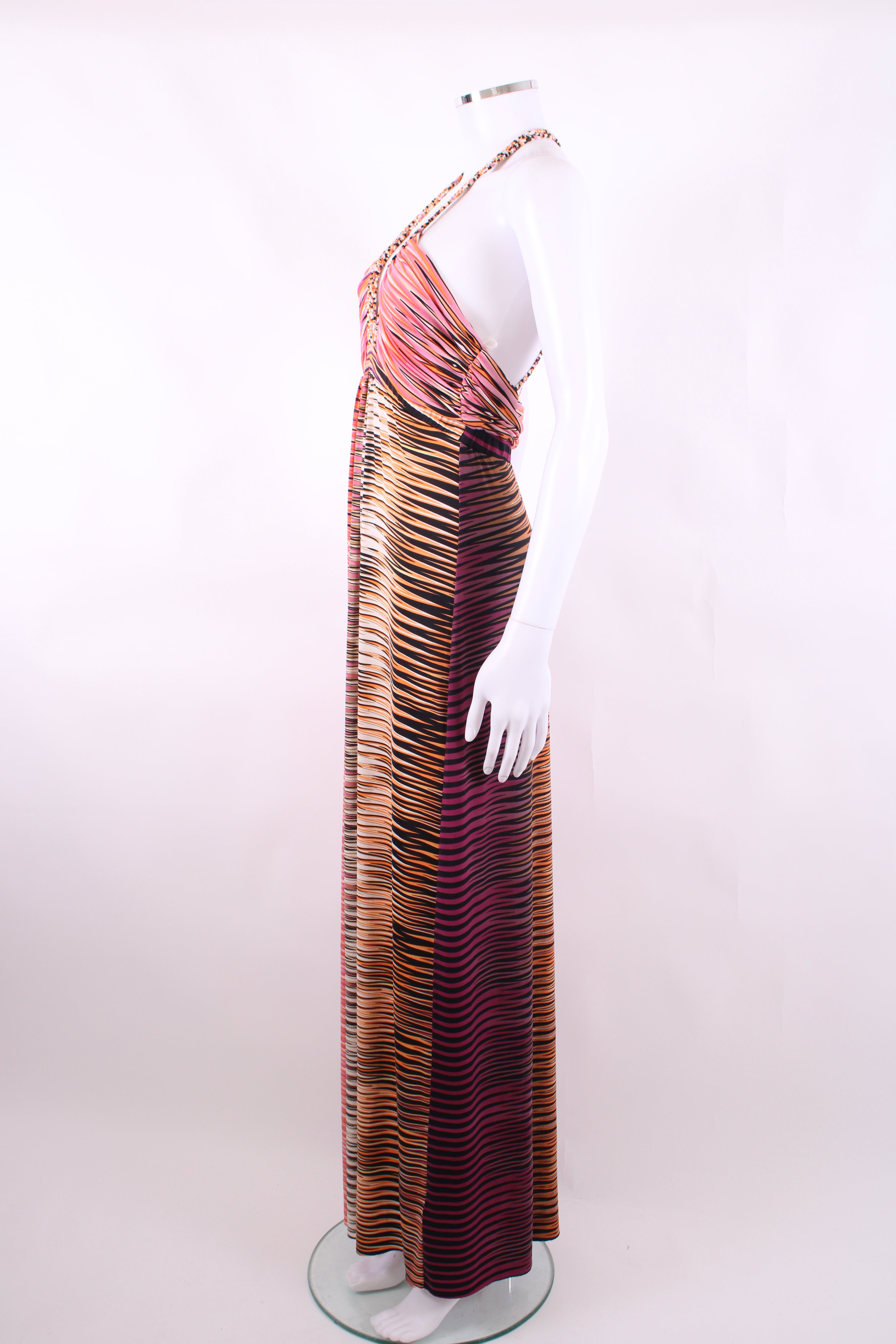 T Bags Los Angeles S/S Print Maxi Dress Orange/ Purple