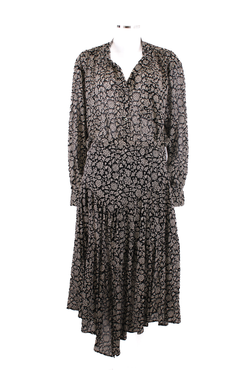 Isabel Marant Etoile L/S Print Shirt/ Skirt Co-ord Black/ White 8/10