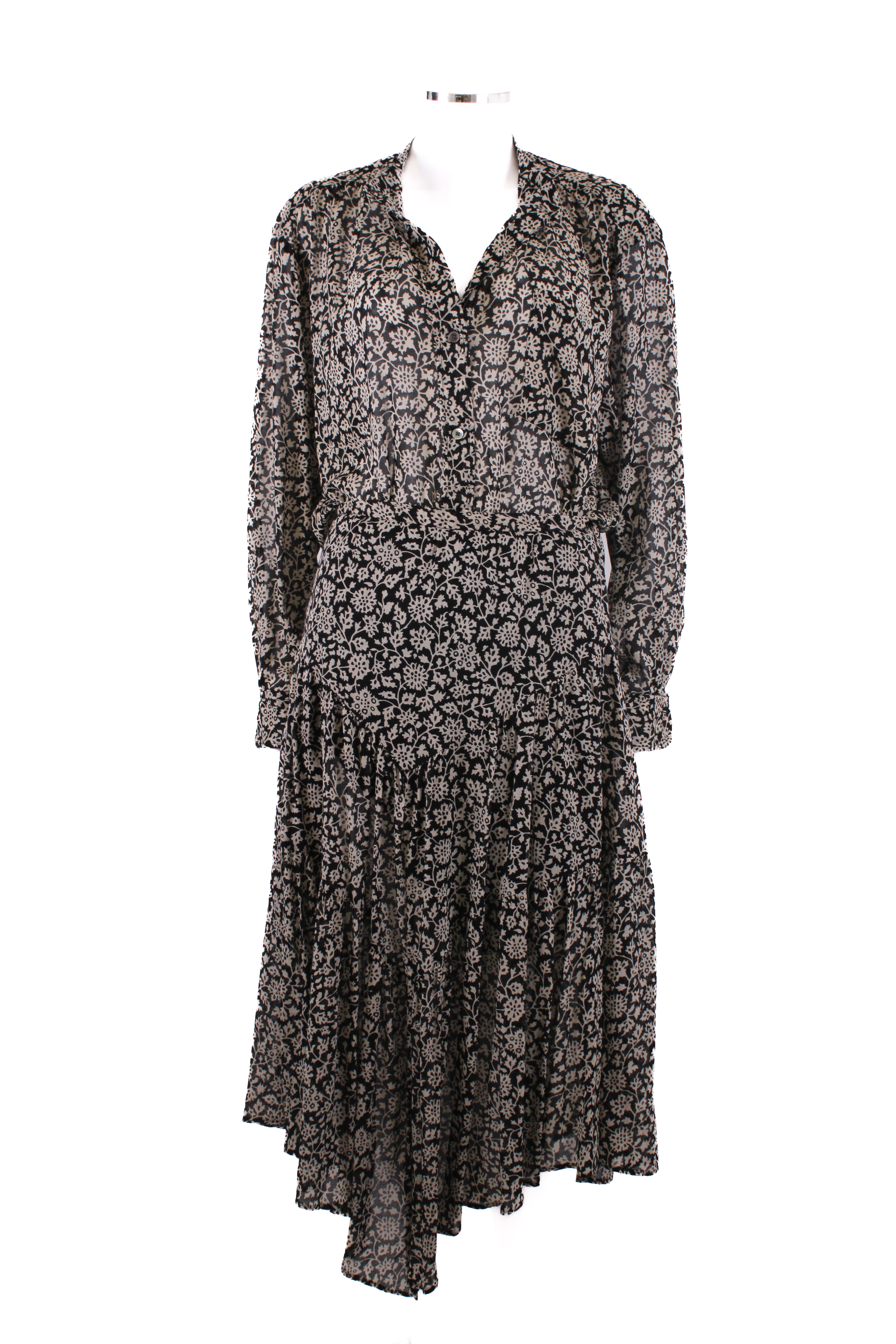 Isabel Marant Etoile L/S Print Shirt/ Skirt Co-ord Black/ White 8/10