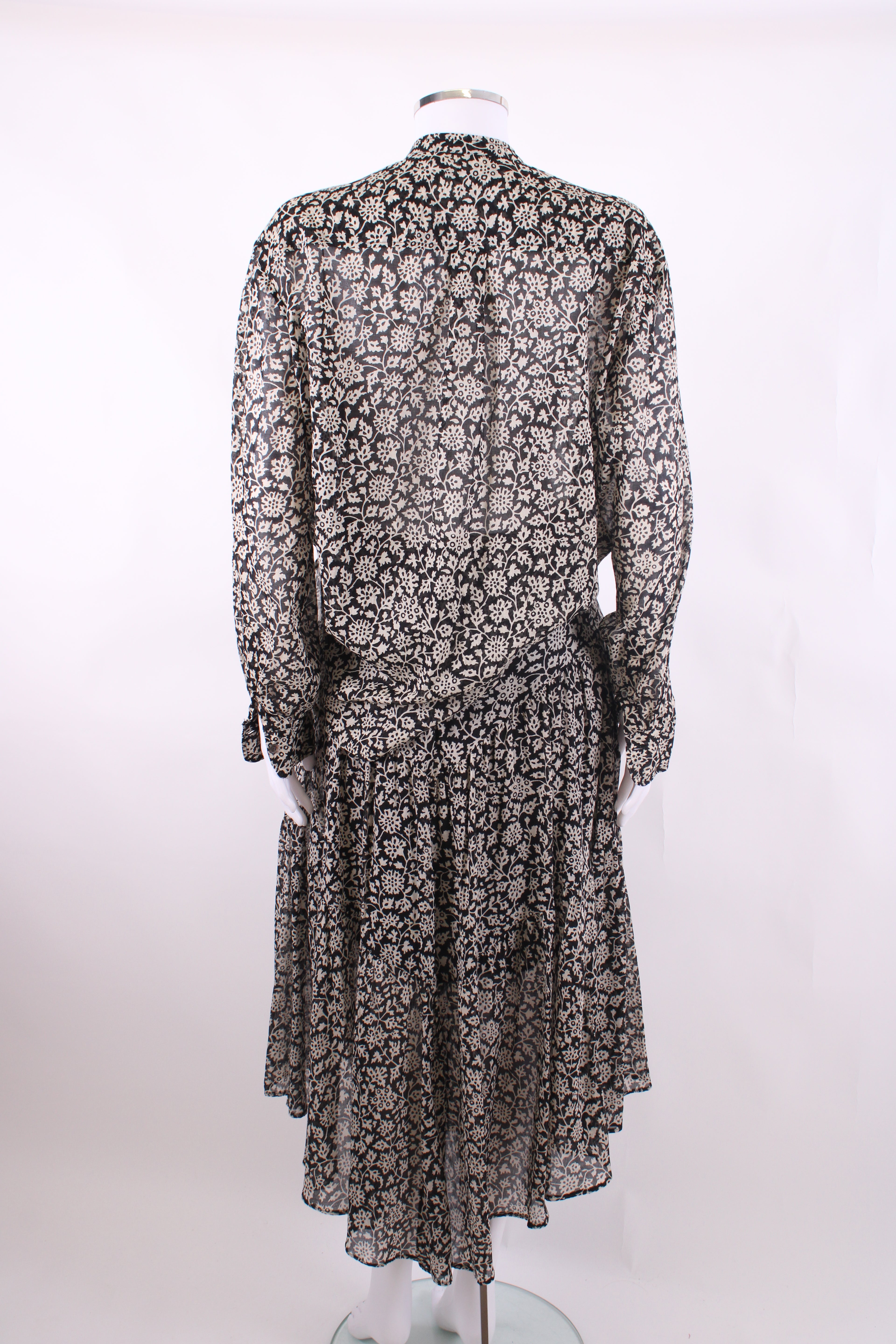Isabel Marant Etoile L/S Print Shirt/ Skirt Co-ord Black/ White 8/10