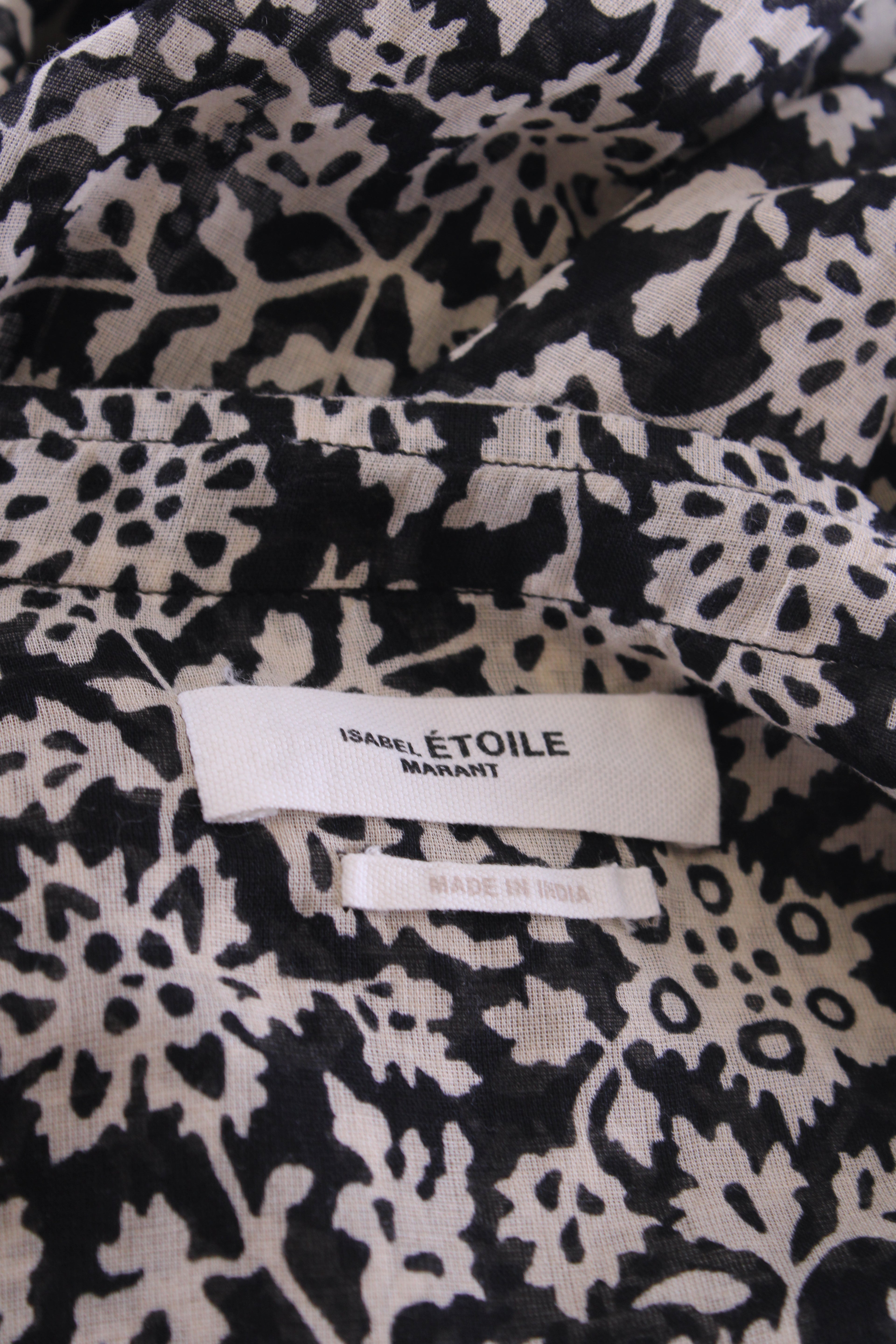 Isabel Marant Etoile L/S Print Shirt/ Skirt Co-ord Black/ White 8/10