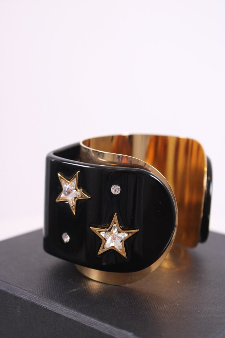 Dolce & Gabbana Crystal Detail Star Cuff Black/ Gold