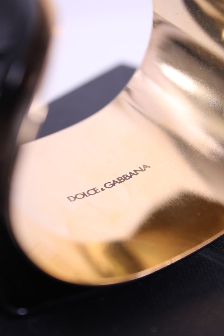 Dolce & Gabbana Crystal Detail Star Cuff Black/ Gold