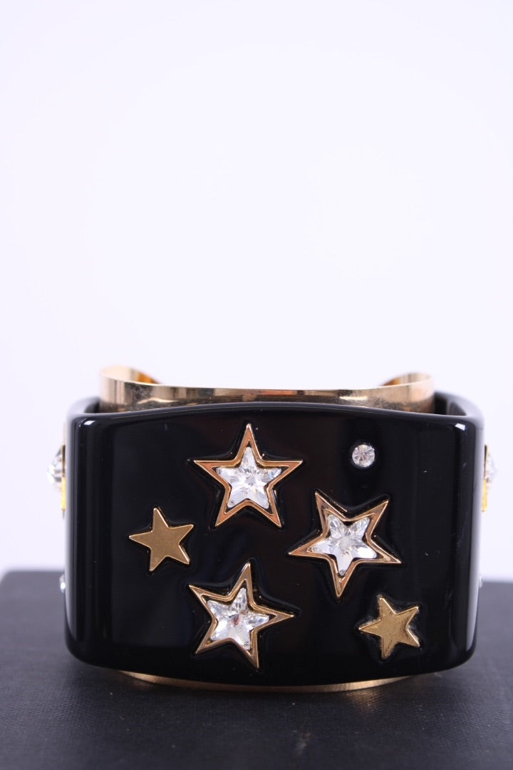 Dolce & Gabbana Crystal Detail Star Cuff Black/ Gold
