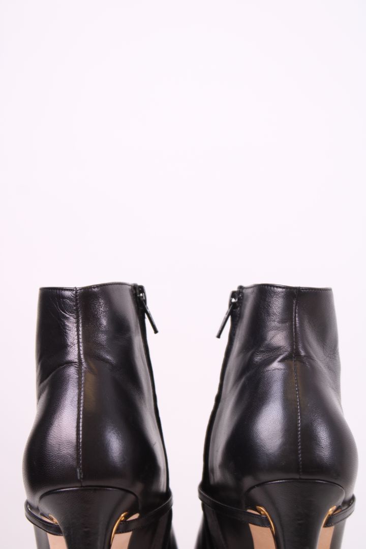 Jennifer Chamandi Strap Pointed Ankle Boots Black 38.5