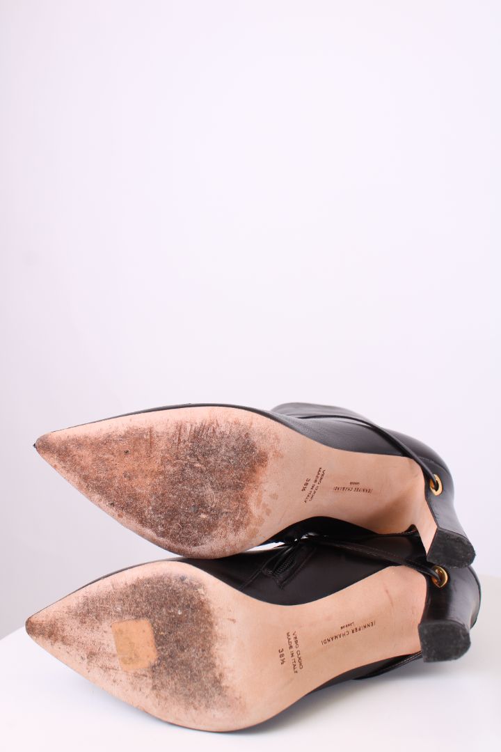 Jennifer Chamandi Strap Pointed Ankle Boots Black 38.5