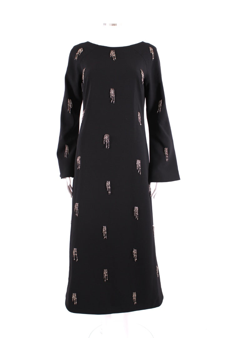 Simkhai L/S Coretta Embellished Dress Black 10