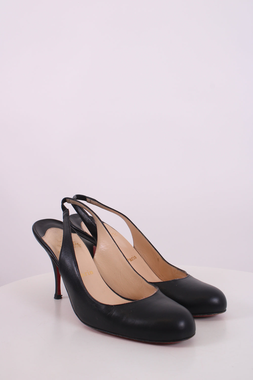 Christian Louboutin Slingback Heels Black 37.5