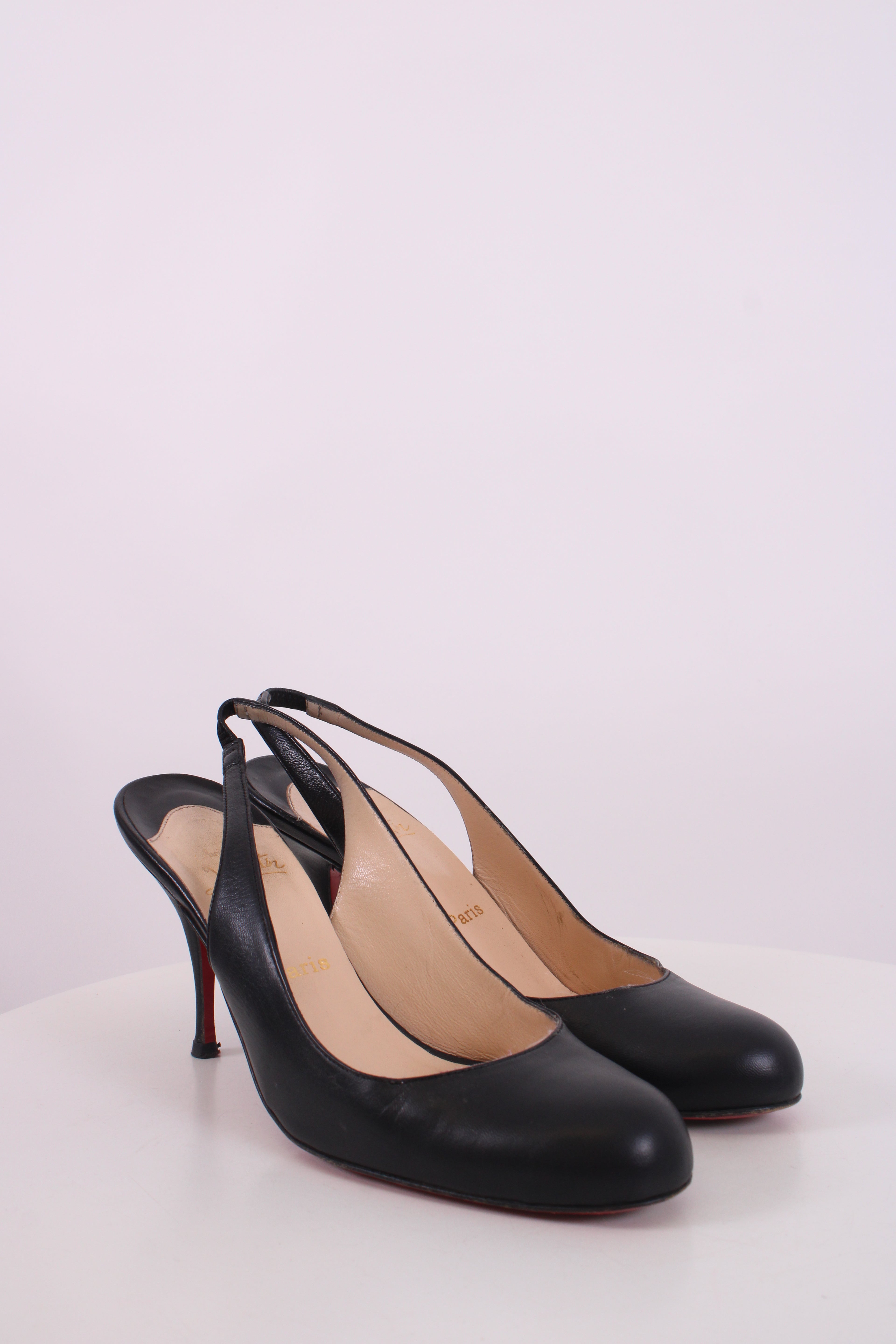 Christian Louboutin Slingback Heels Black 37.5