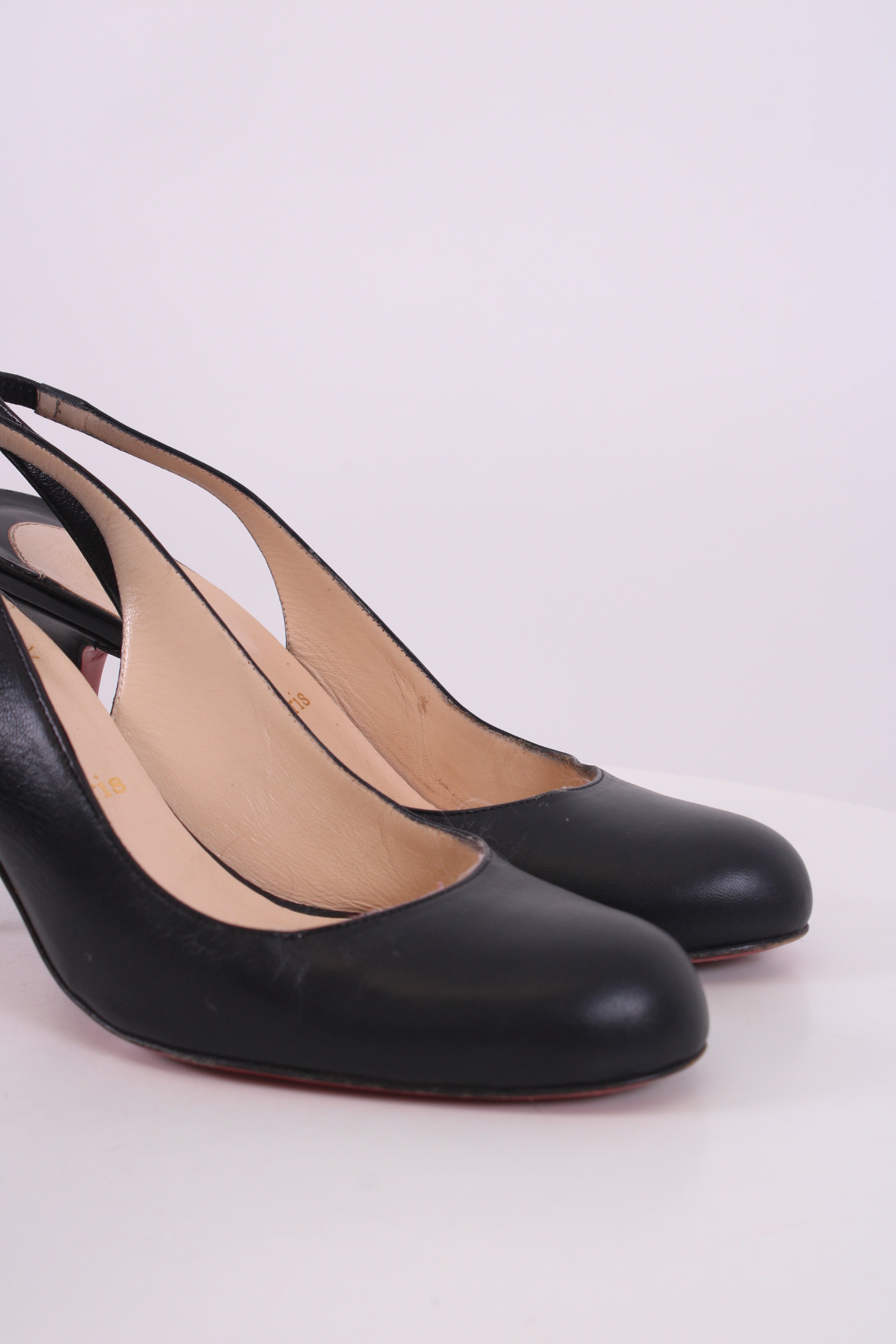 Christian Louboutin Slingback Heels Black 37.5