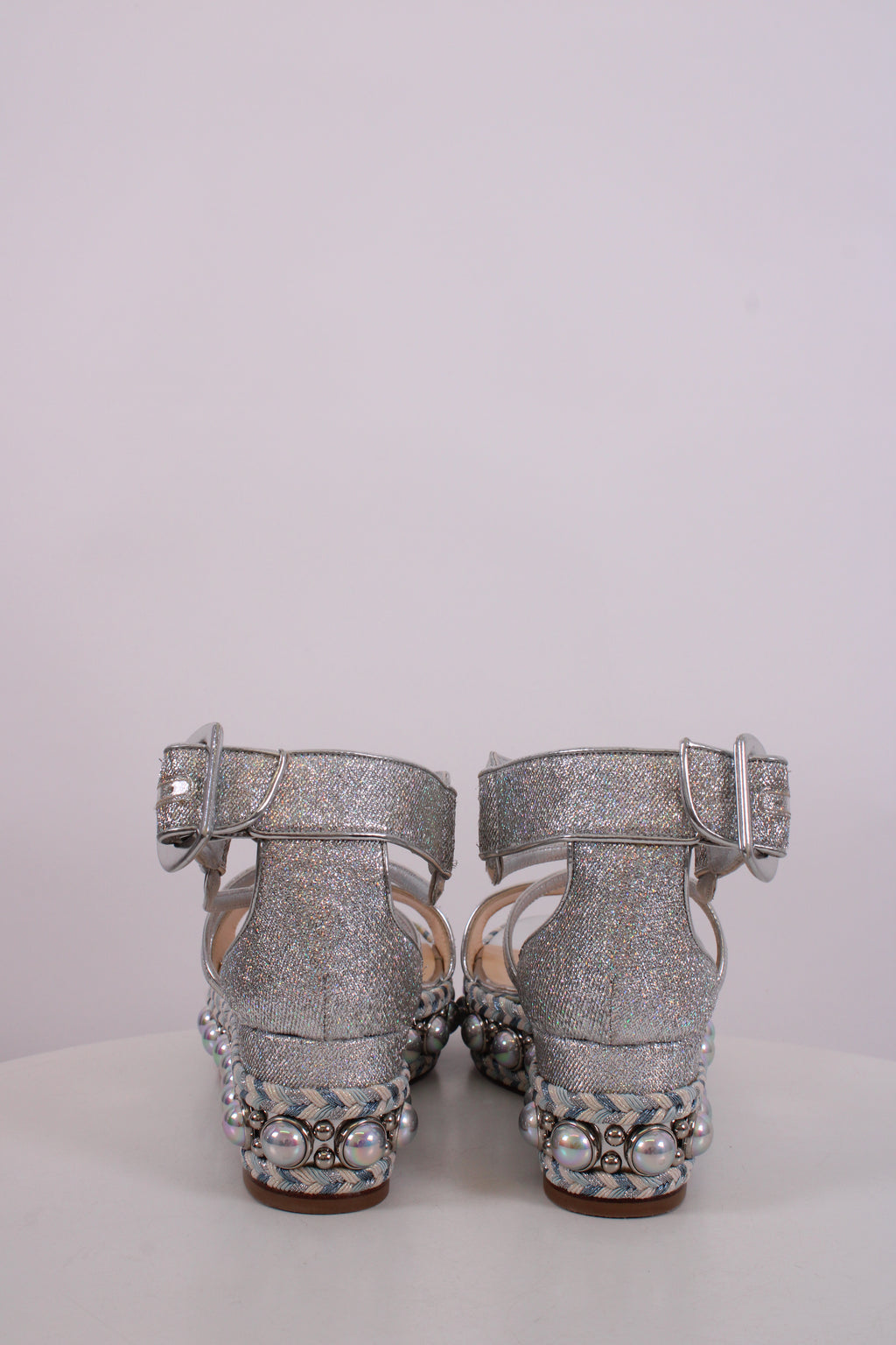 Christian Louboutin Wedge Sandals Silver 34