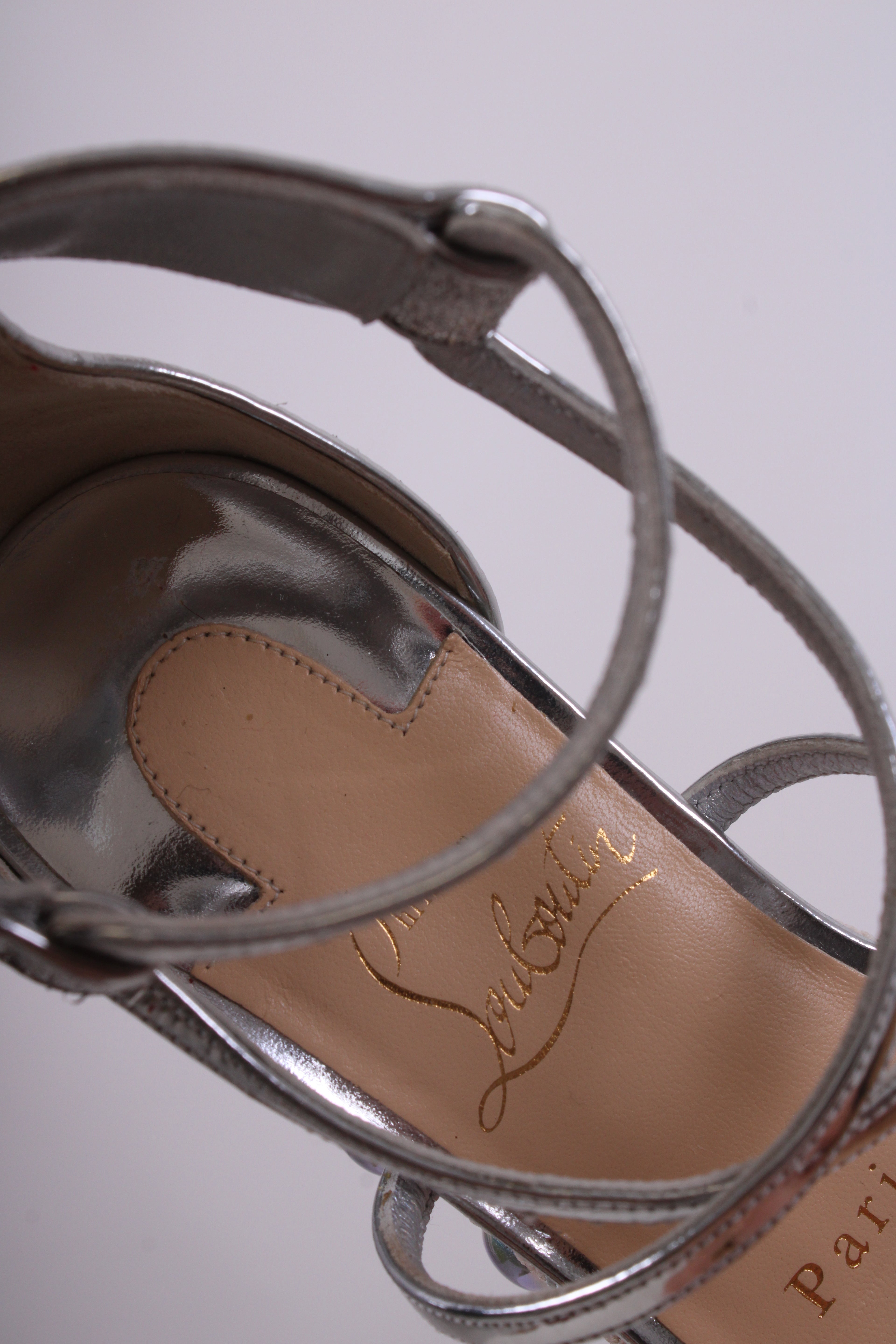 Christian Louboutin Wedge Sandals Silver 34