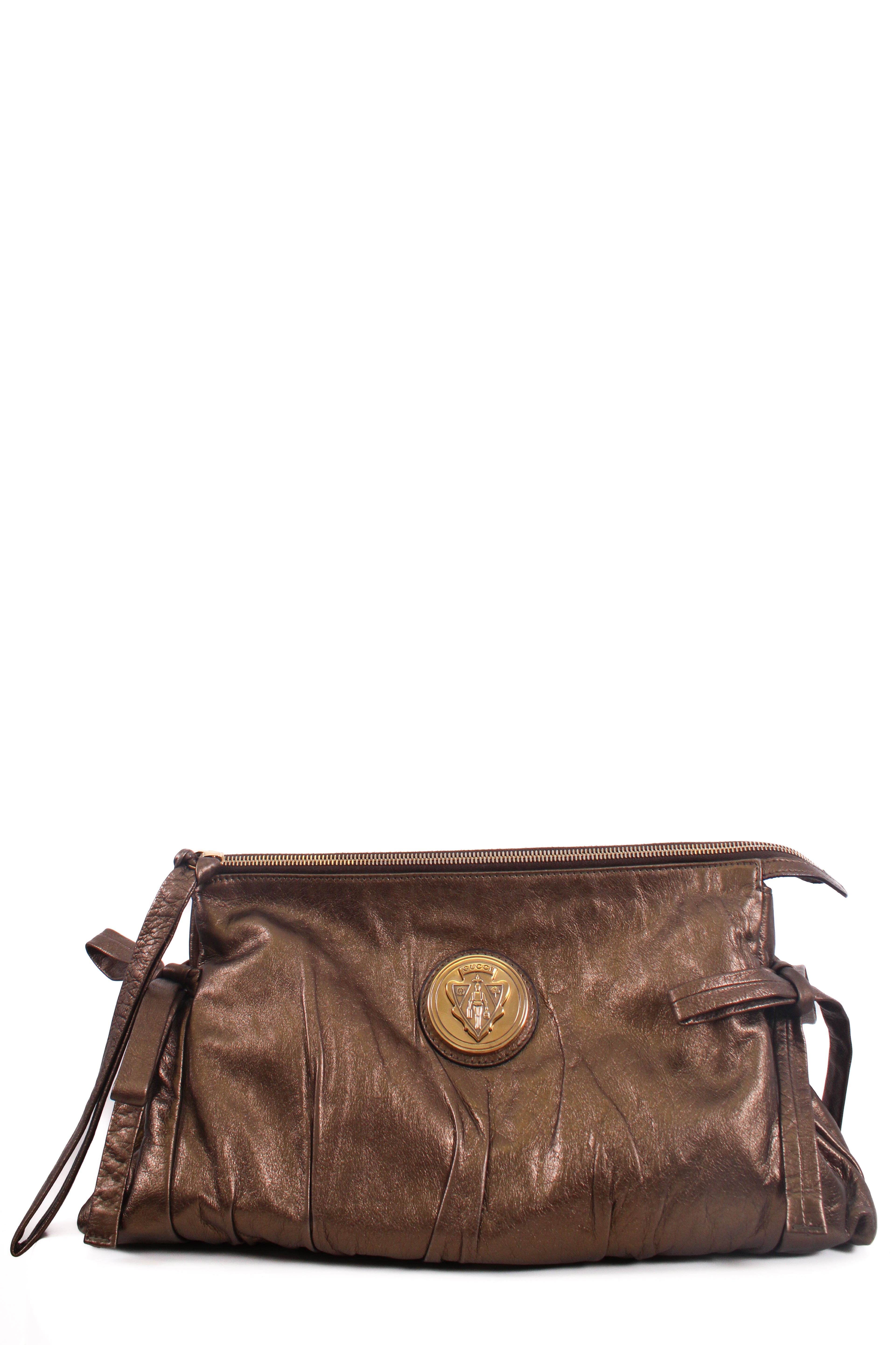 Gucci Hysteria Metallic Clutch Bronze