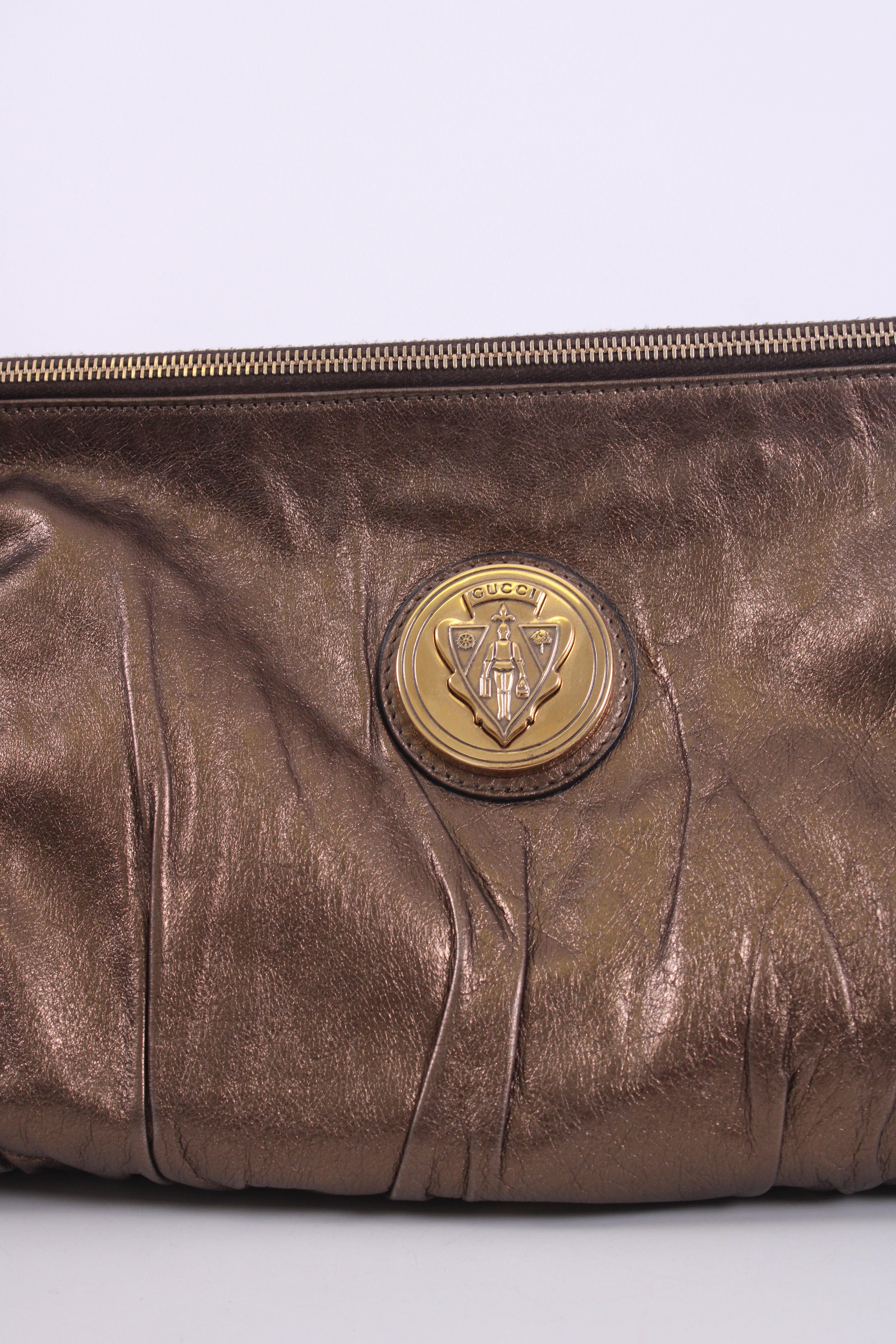 Gucci Hysteria Metallic Clutch Bronze