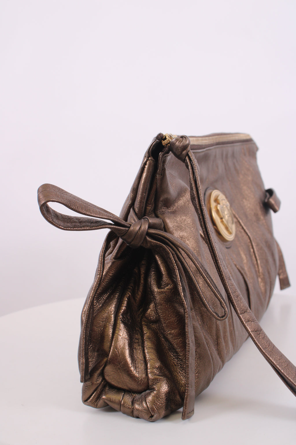 Gucci Hysteria Metallic Clutch Bronze