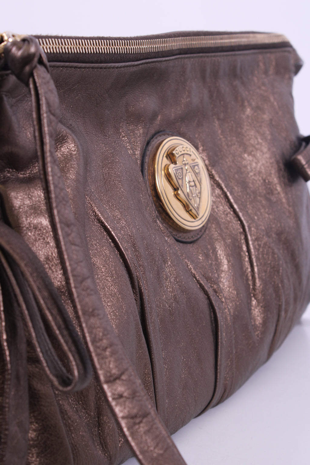 Gucci Hysteria Metallic Clutch Bronze