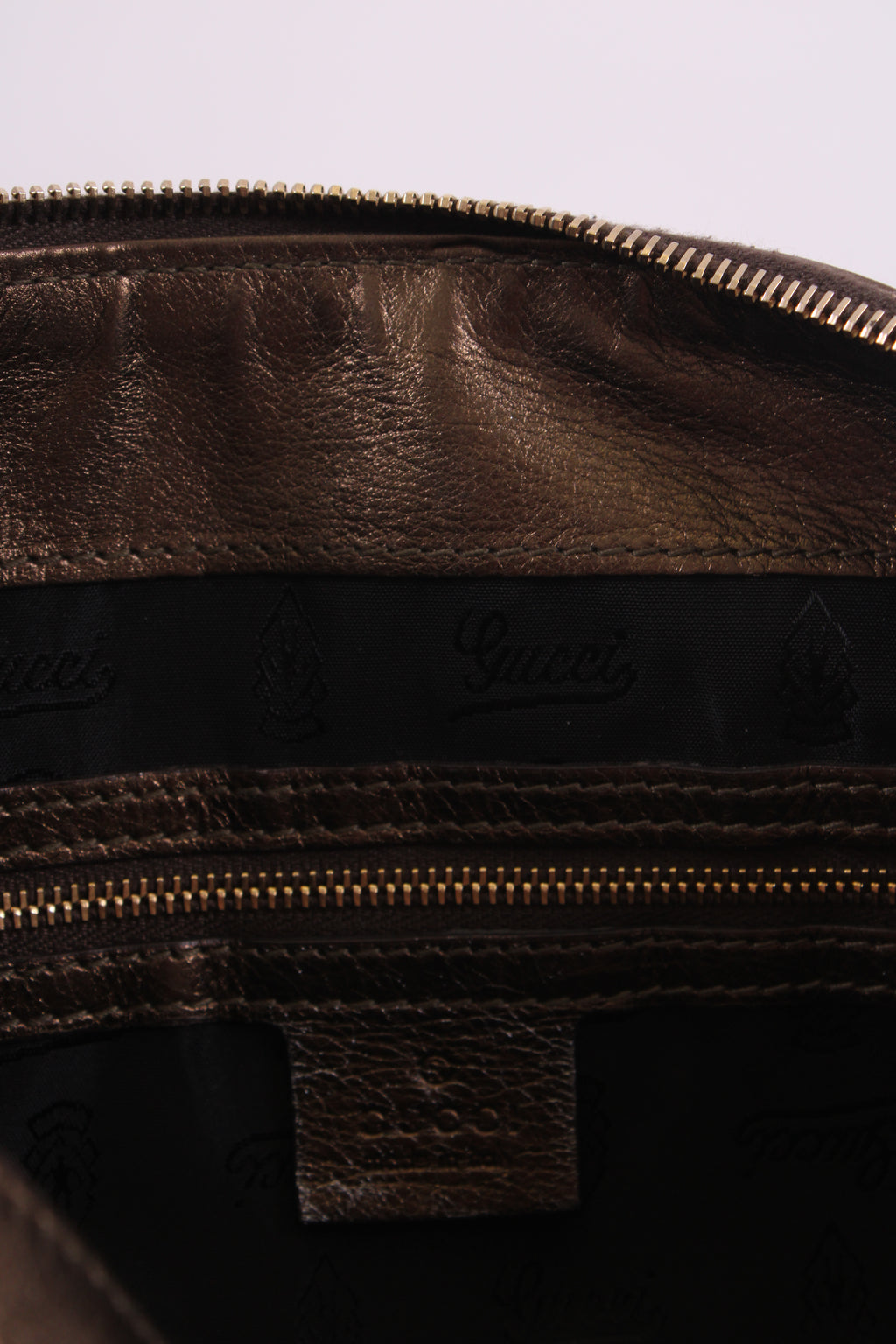Gucci Hysteria Metallic Clutch Bronze