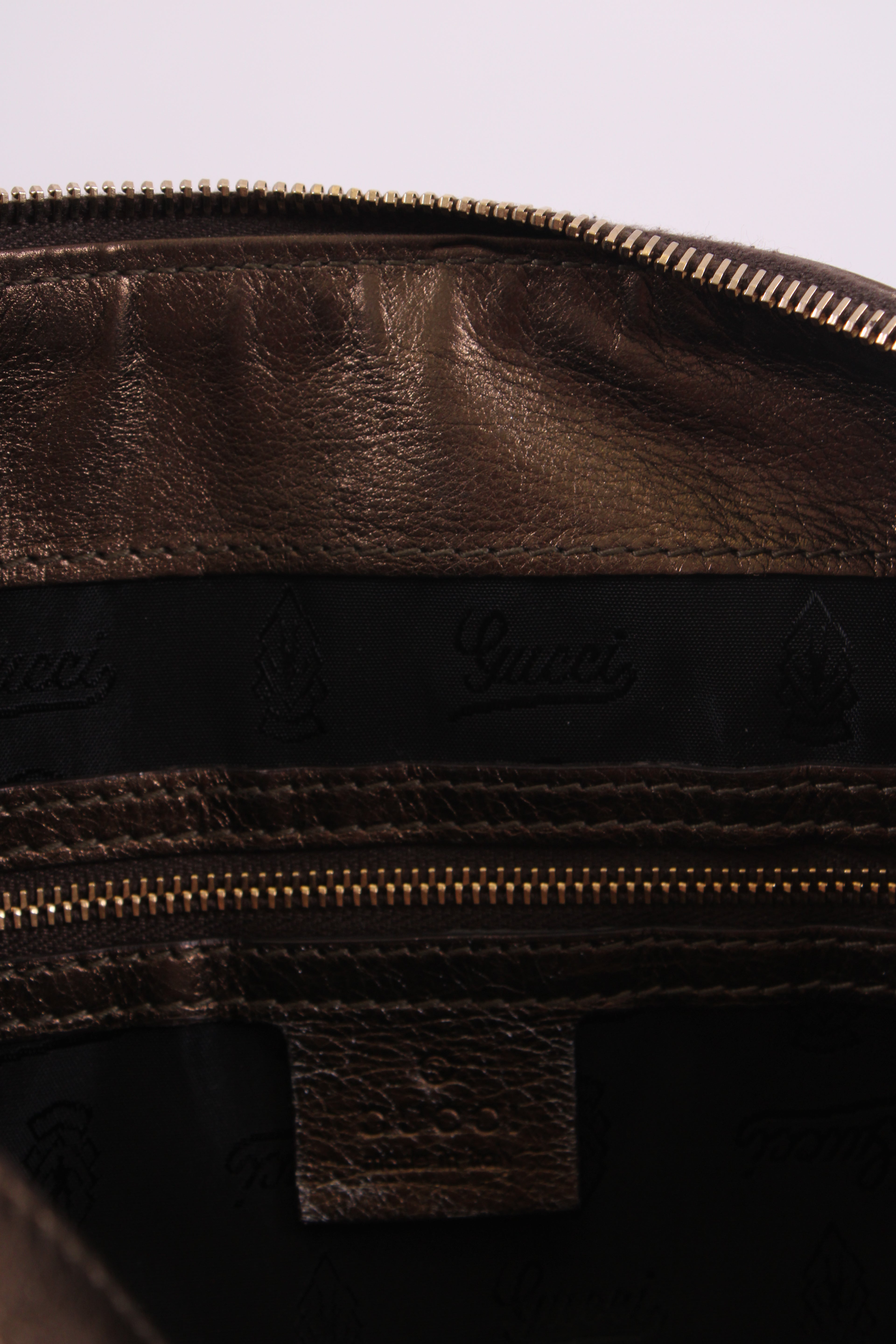 Gucci Hysteria Metallic Clutch Bronze