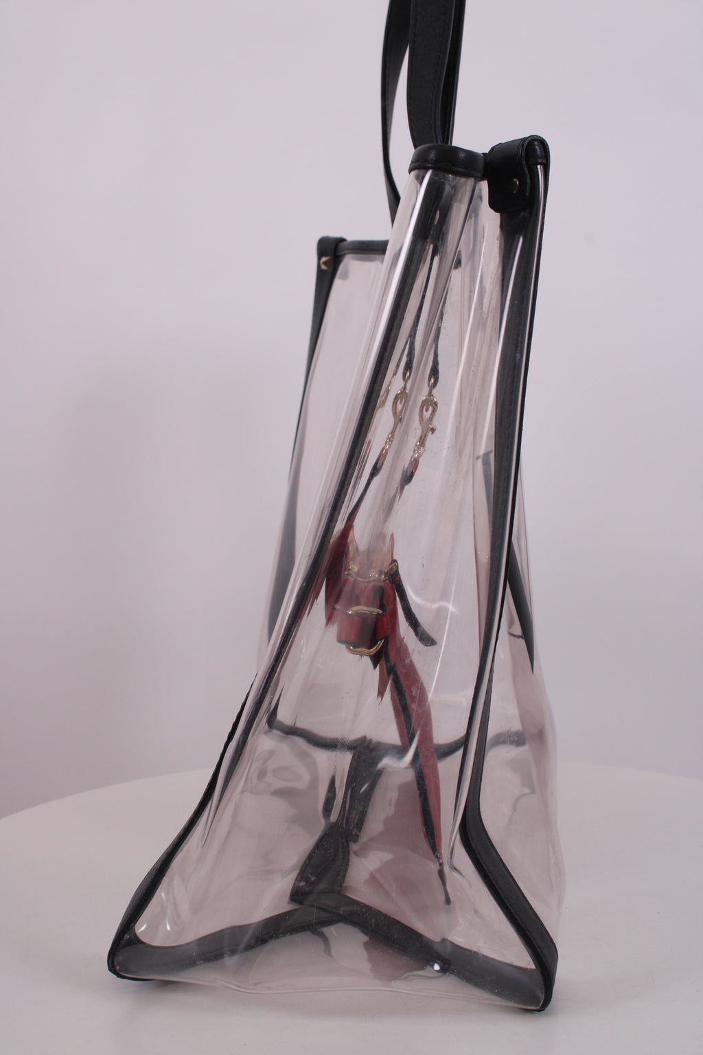 Valentino PVC Logo Tote & Pouch Clear/ Black