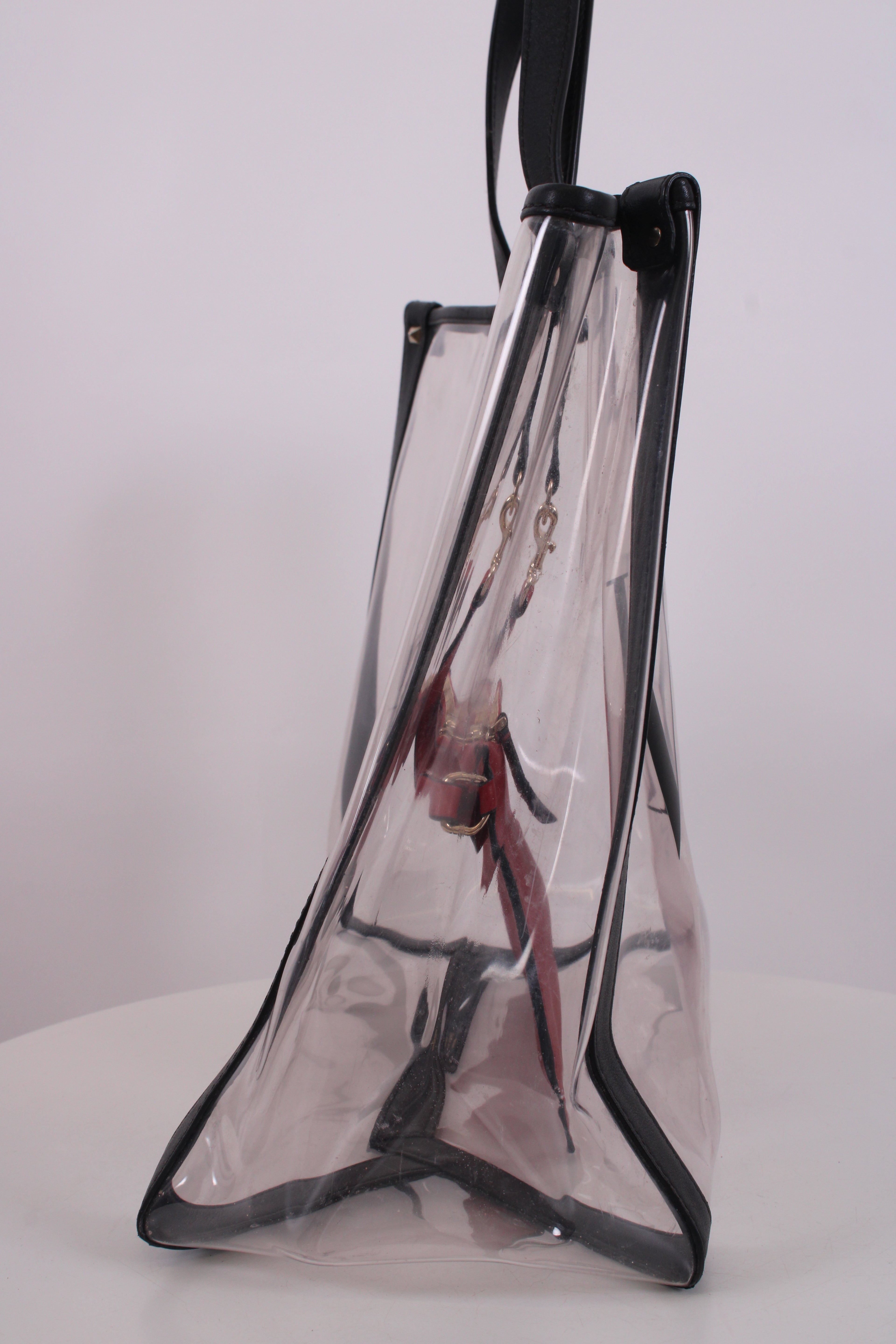 Valentino PVC Logo Tote & Pouch Clear/ Black