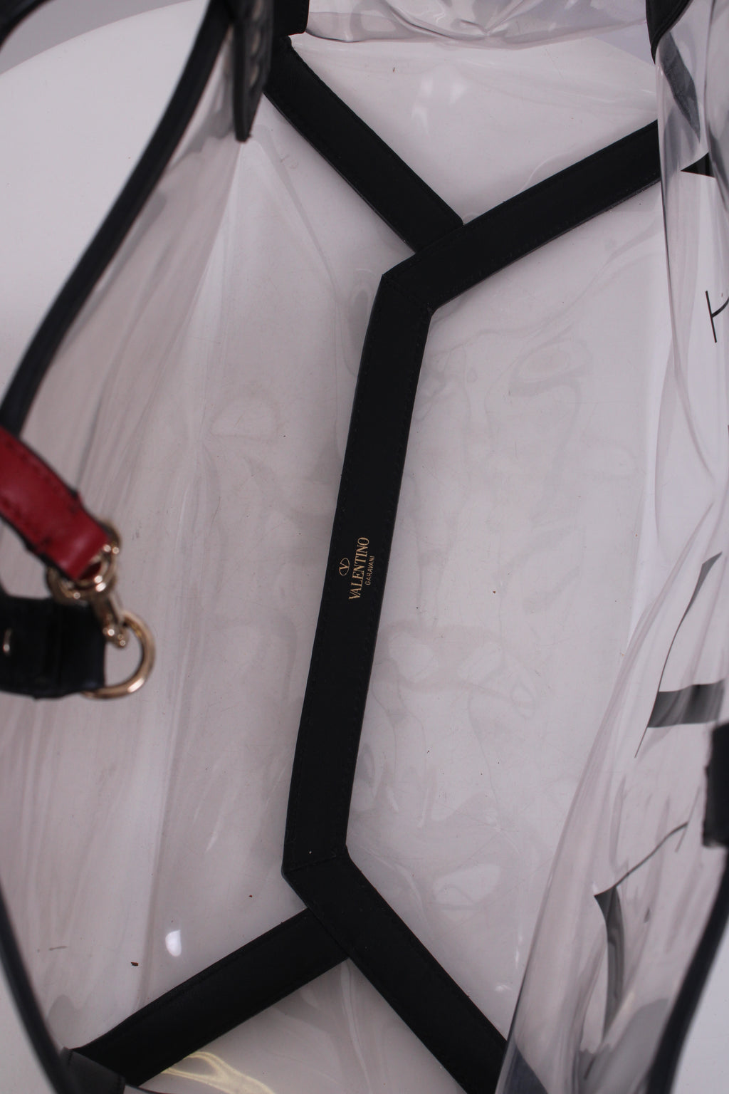 Valentino PVC Logo Tote & Pouch Clear/ Black