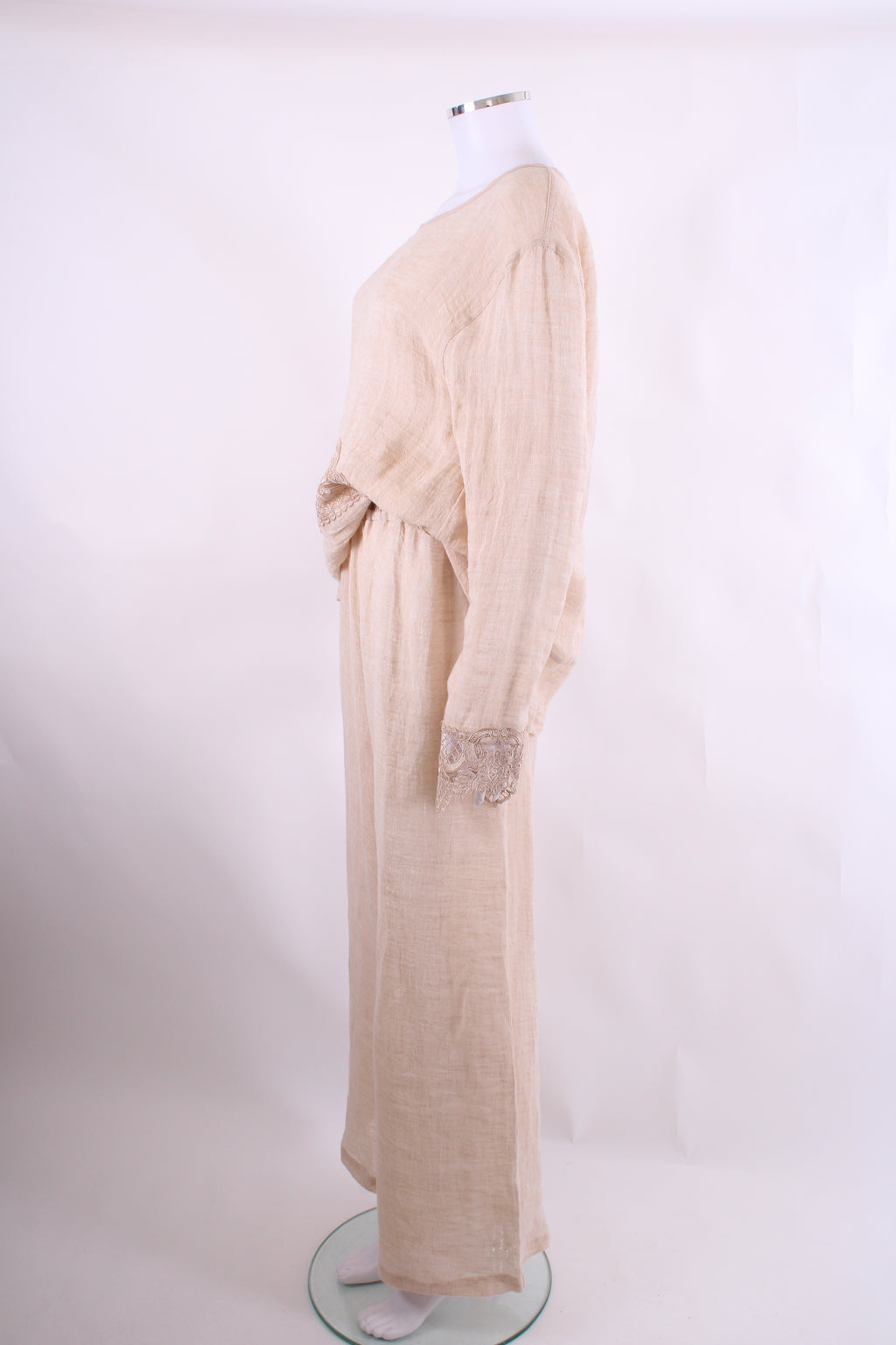 Maurizio Lace Trim Top/Trouser Co-ord Beige M