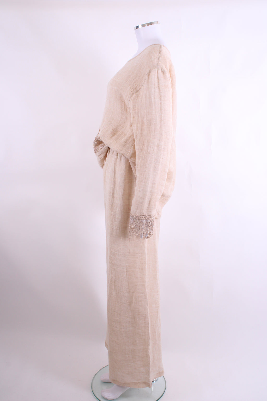 Maurizio Lace Trim Top/Trouser Co-ord Beige M