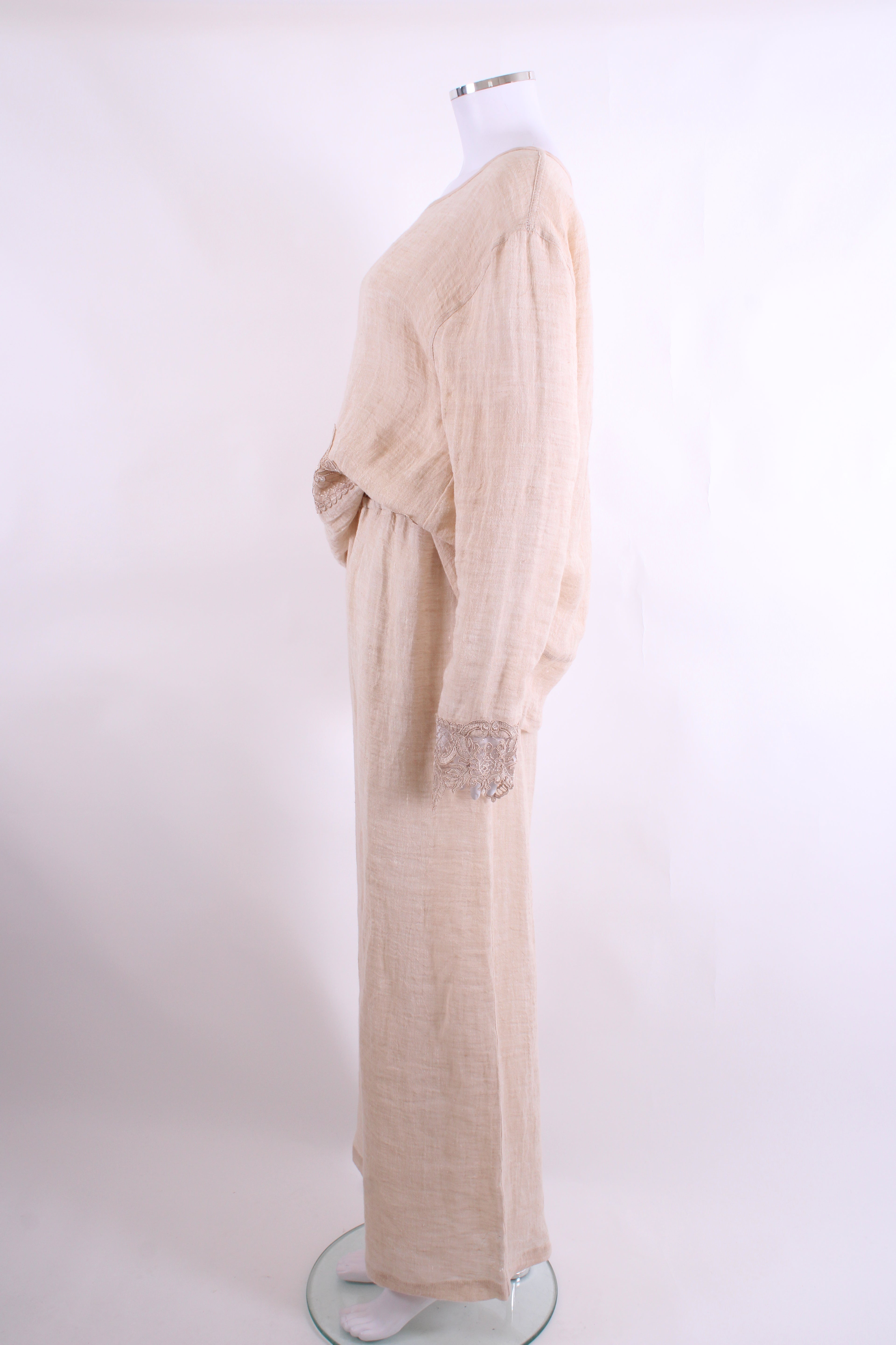 Maurizio Lace Trim Top/Trouser Co-ord Beige M