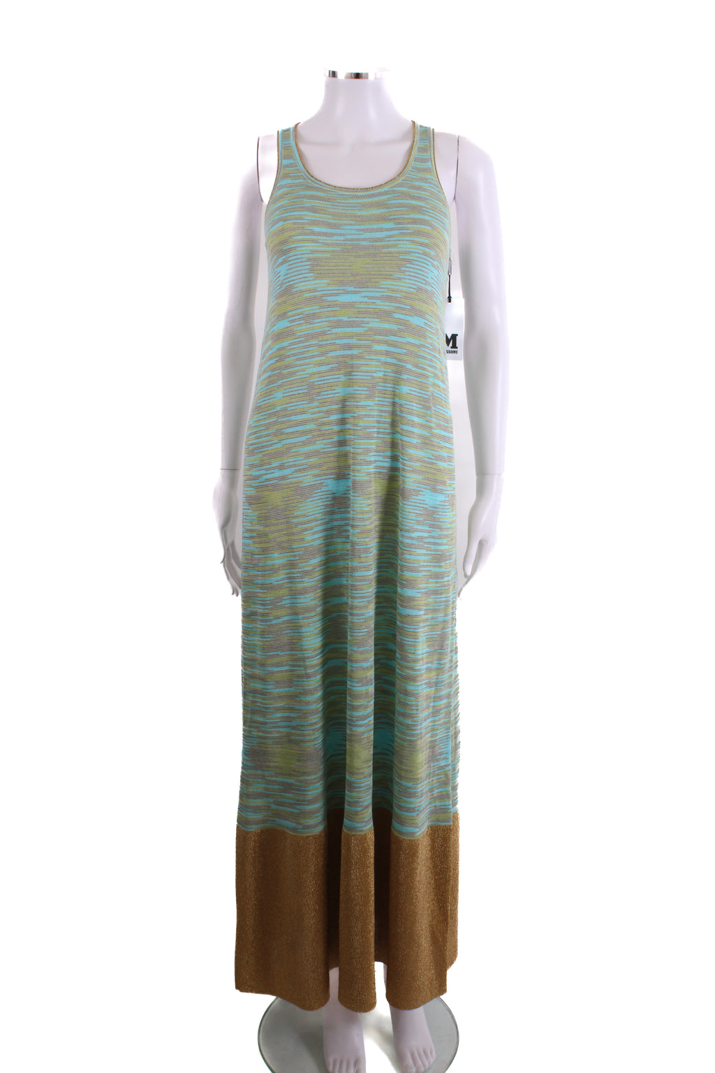 M Missoni S/S Stripe Knit Dress Blue/ Beige 8