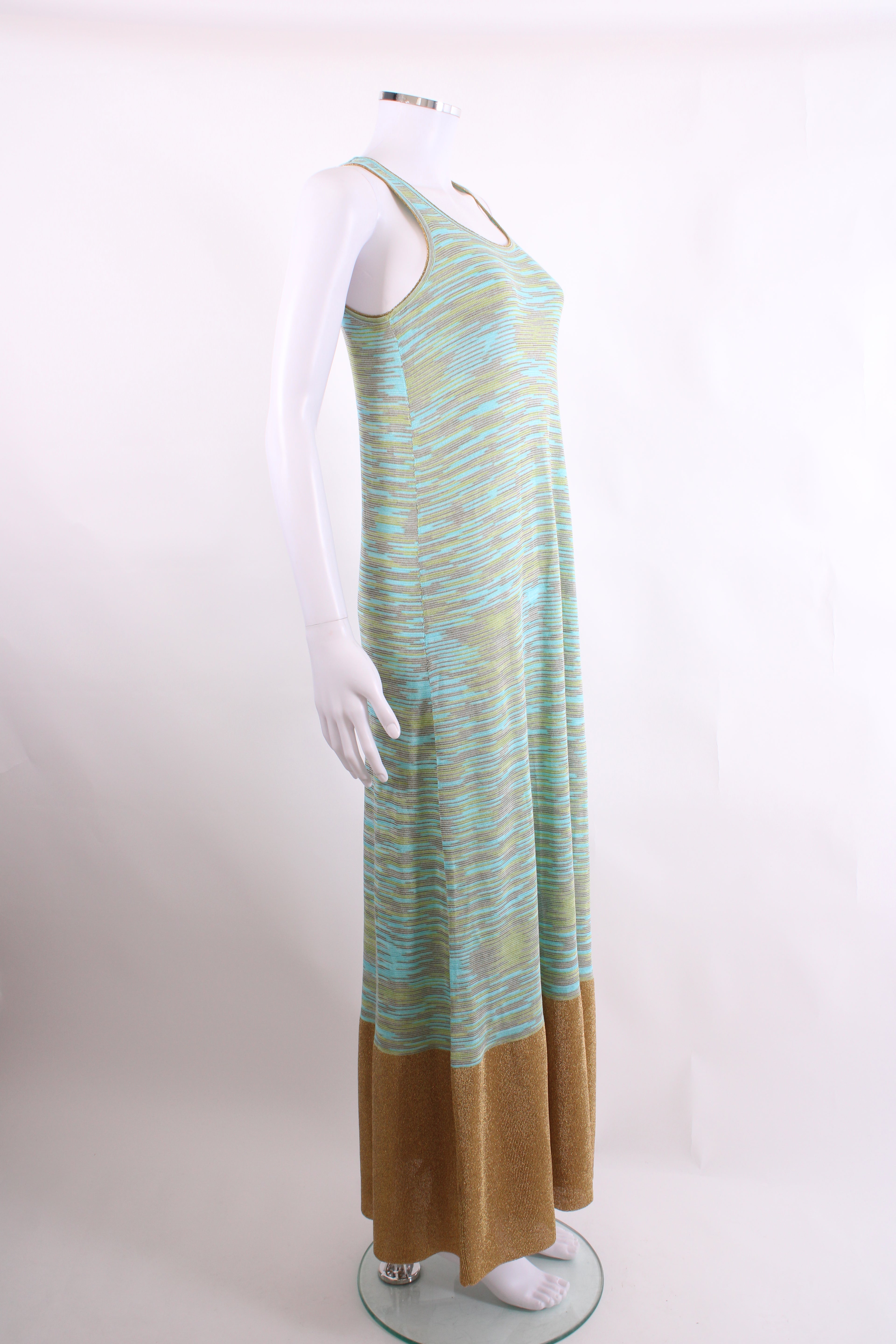 M Missoni S/S Stripe Knit Dress Blue/ Beige 8