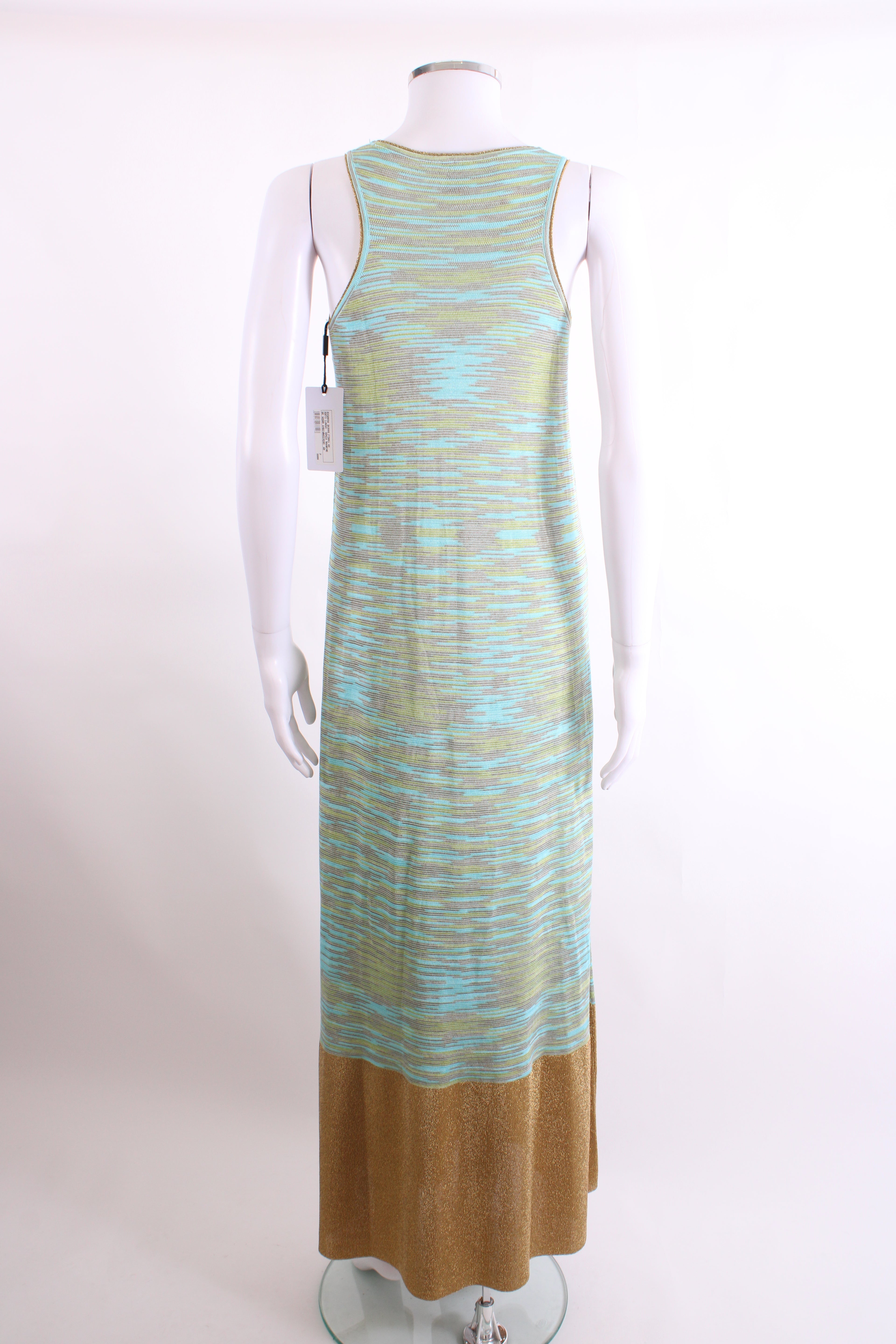 M Missoni S/S Stripe Knit Dress Blue/ Beige 8